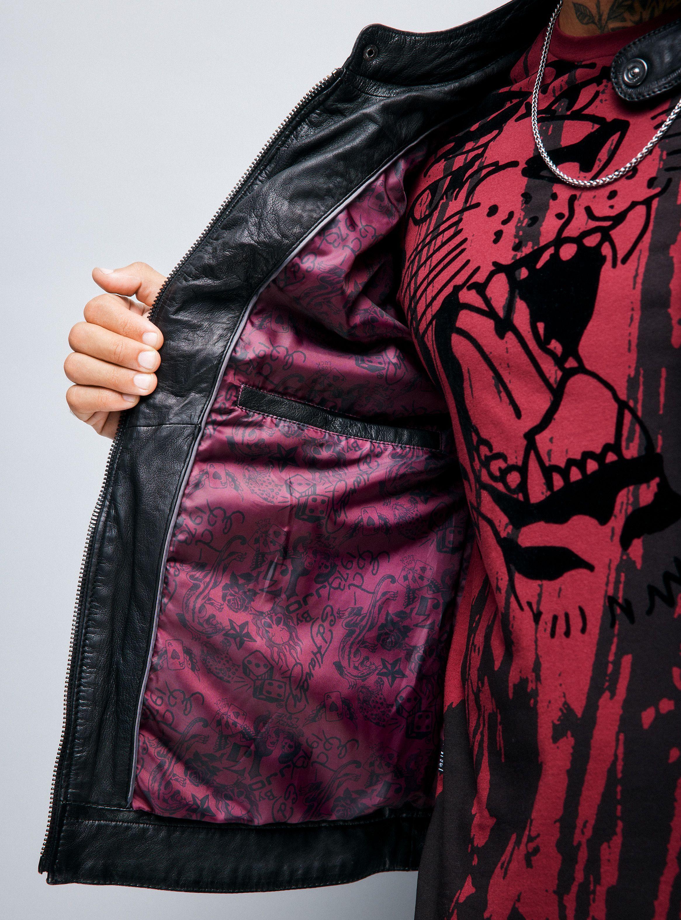 Chaqueta Cuero Real Biker Ed Hardy-2