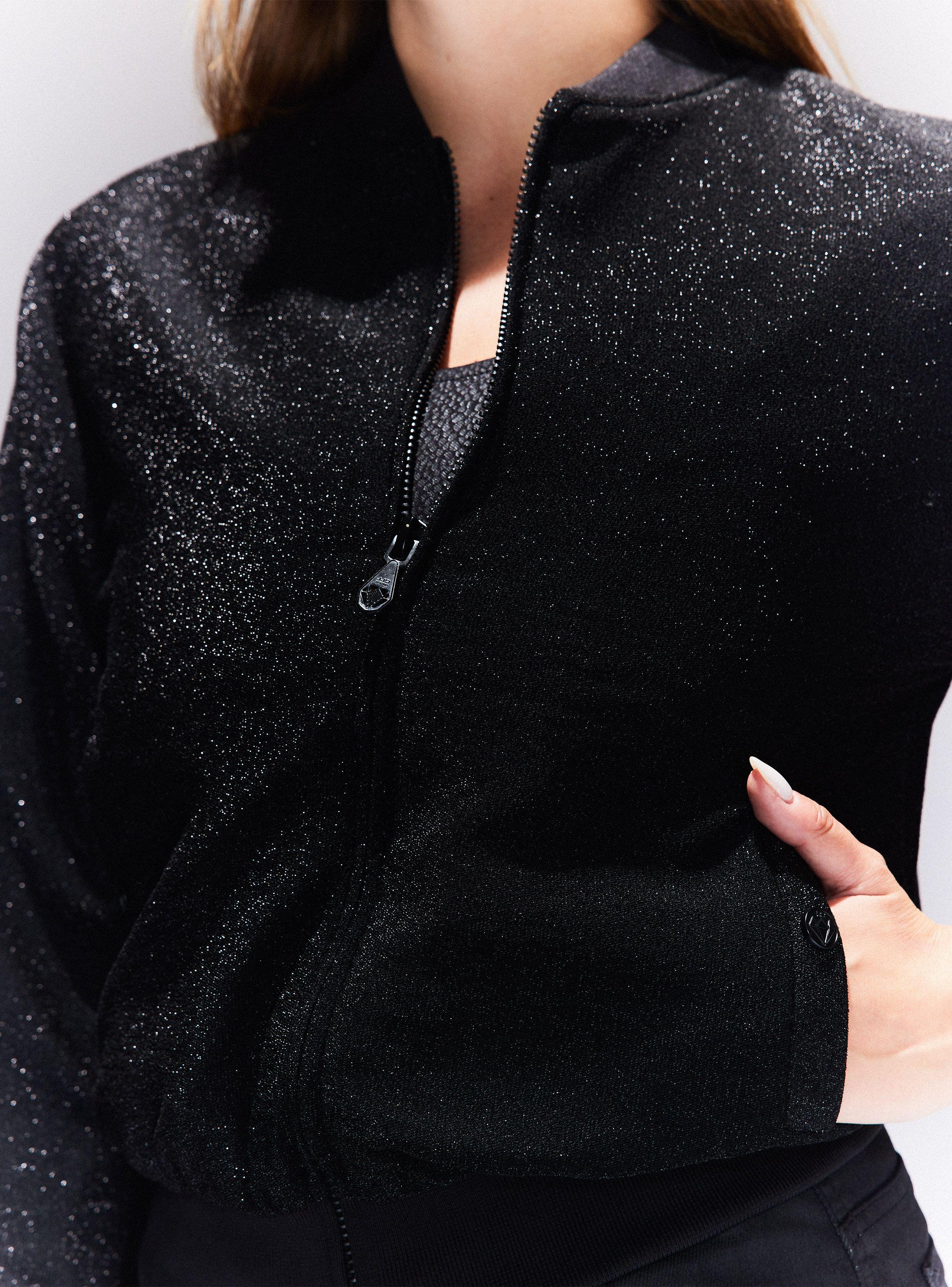 Chaqueta Bomber Tela Brillante-3
