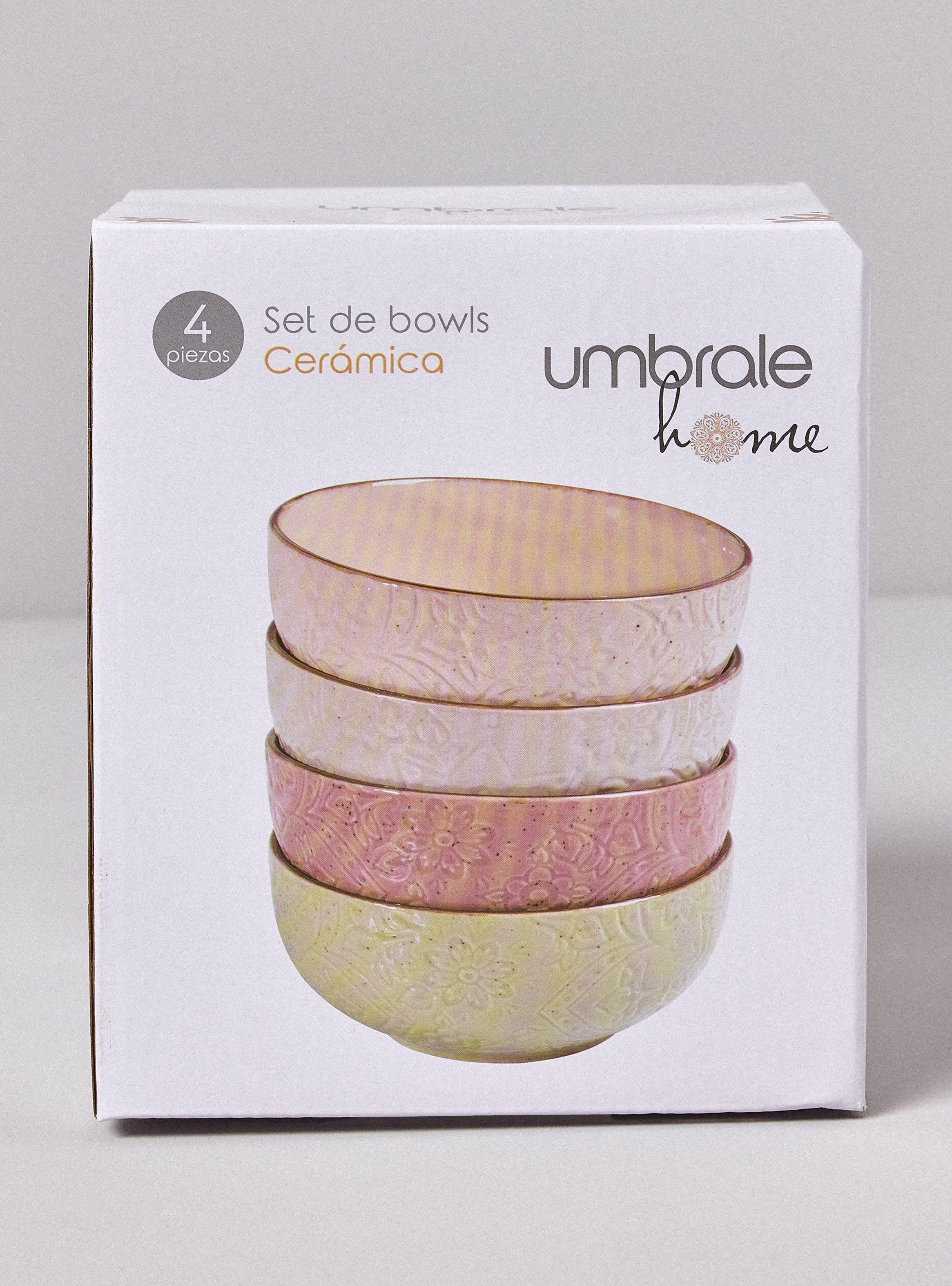 Set 4 Bowls Embossed Pastel-3
