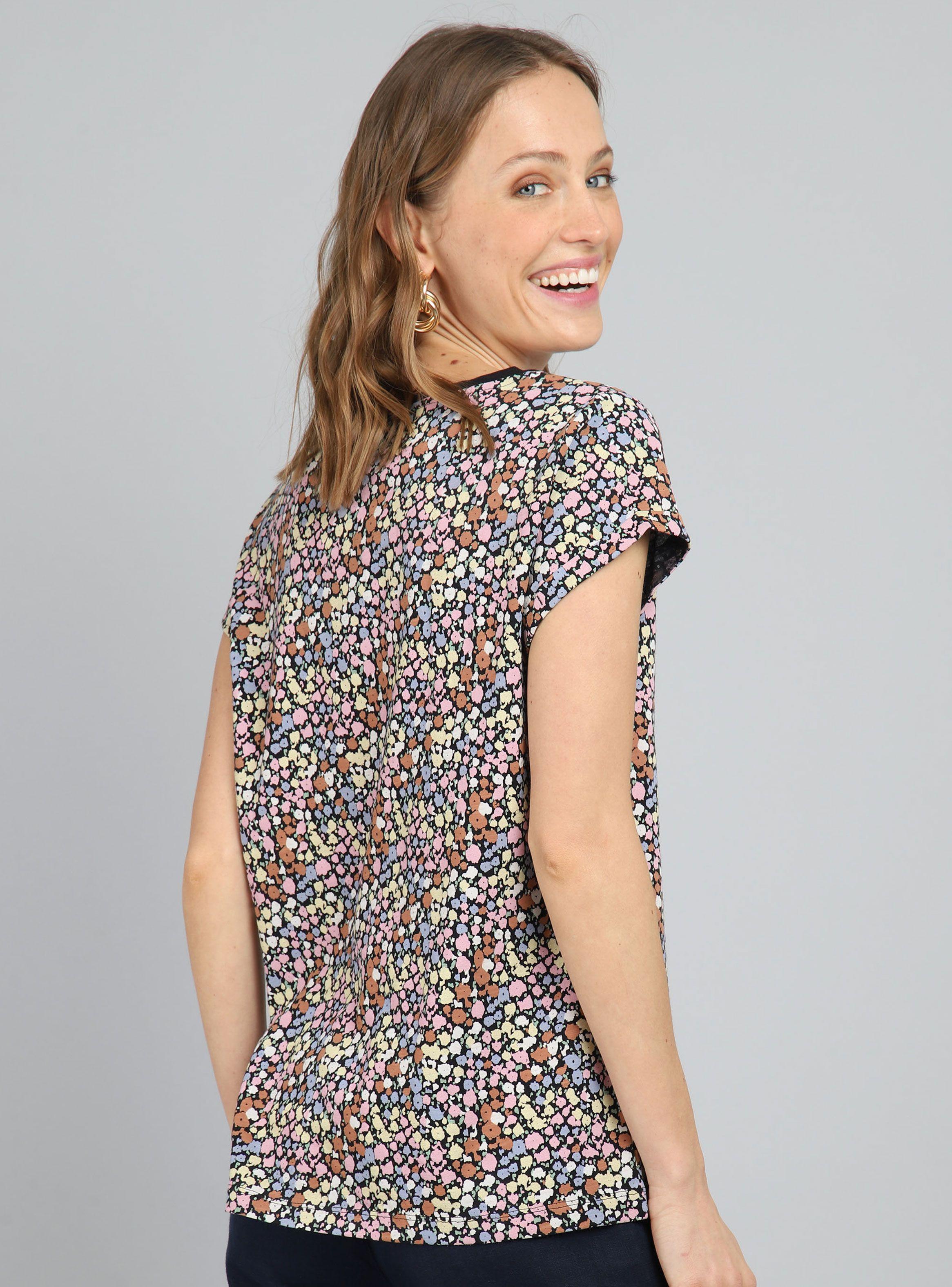 Polera Manga Corta Estampada Color Algodón-1