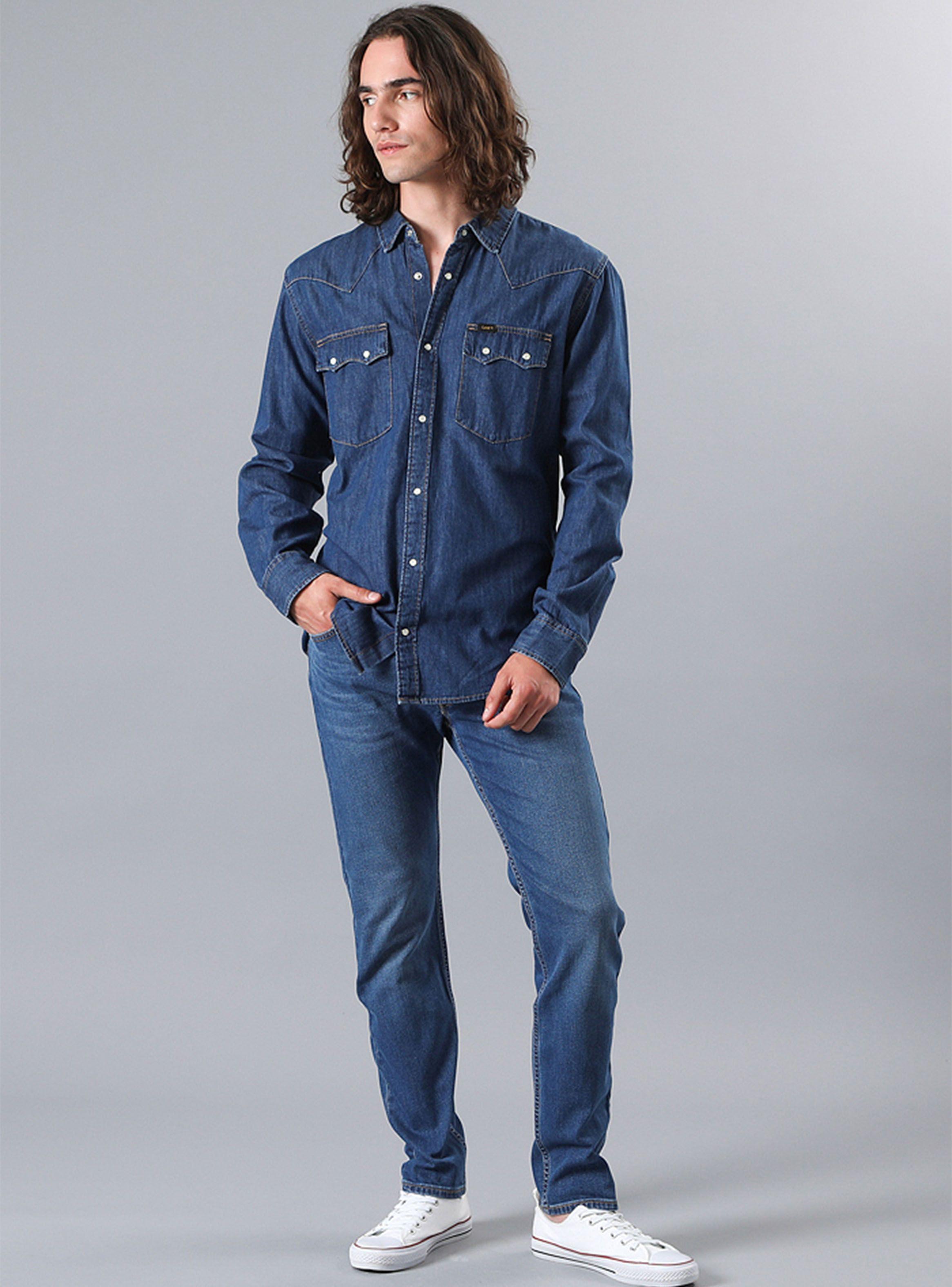 Camisa Western Casual Botones Denim-3