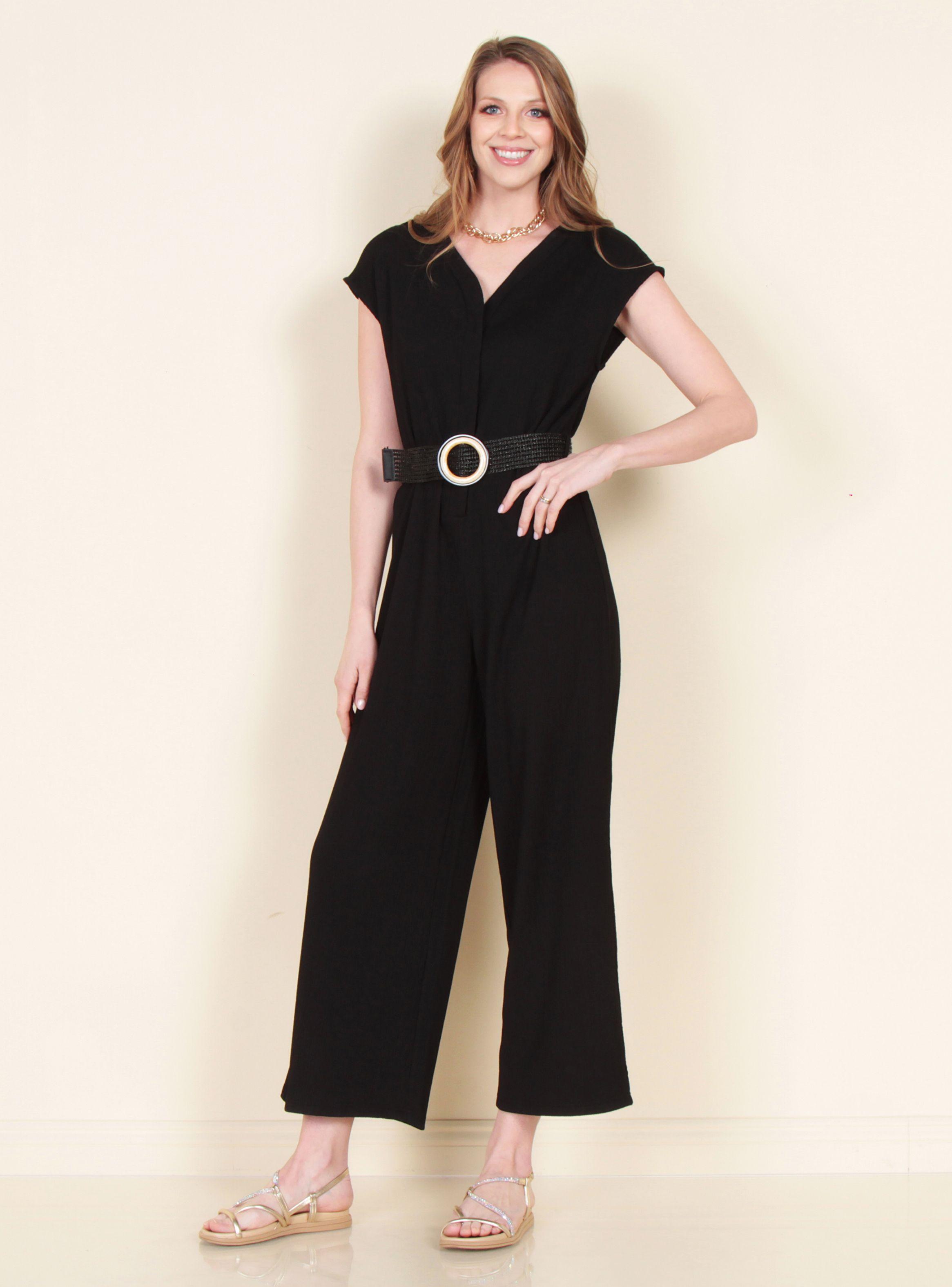 Enterito Manga Caída Escote V y Cinturón-4