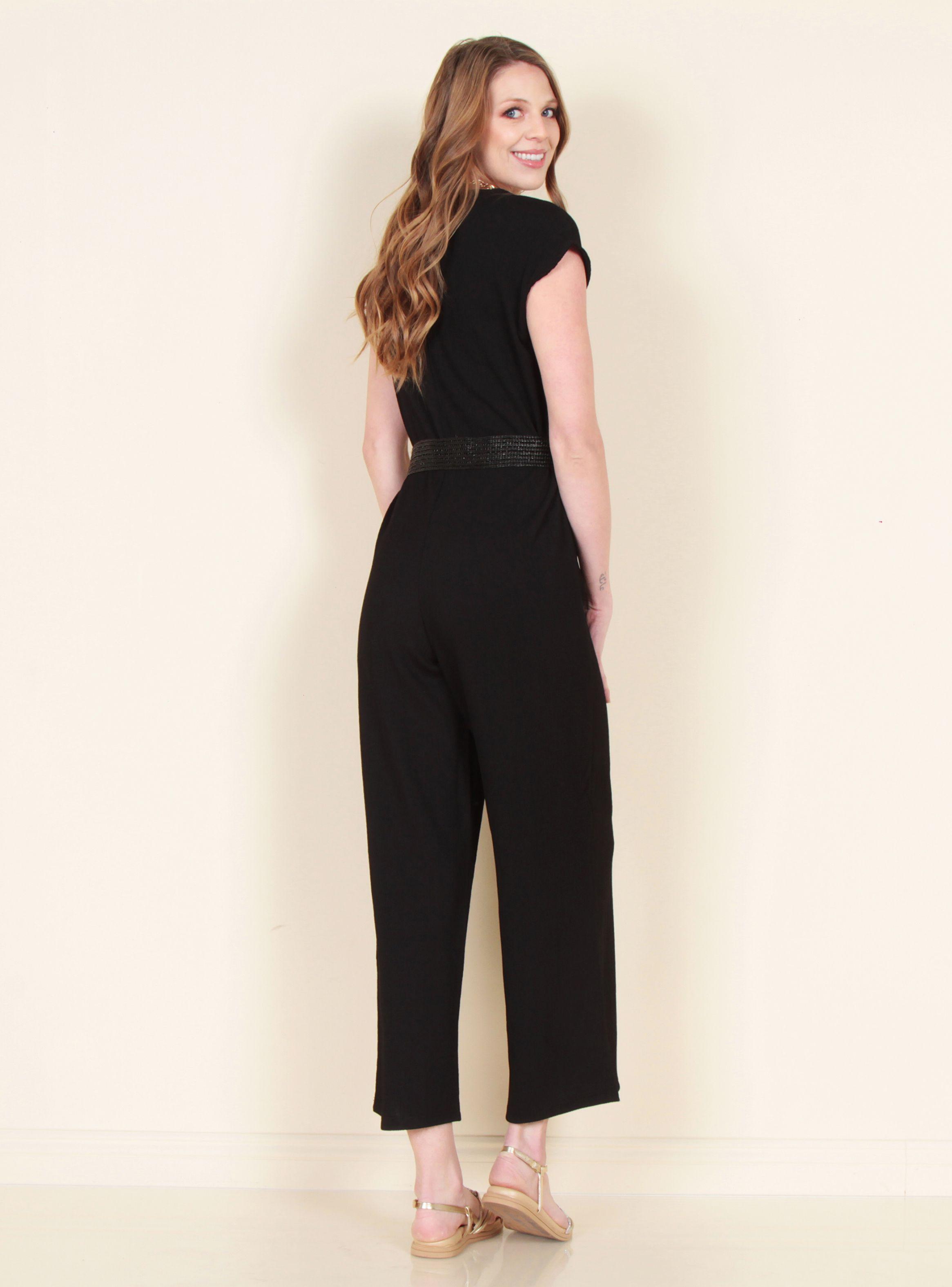 Enterito Manga Caída Escote V y Cinturón-1