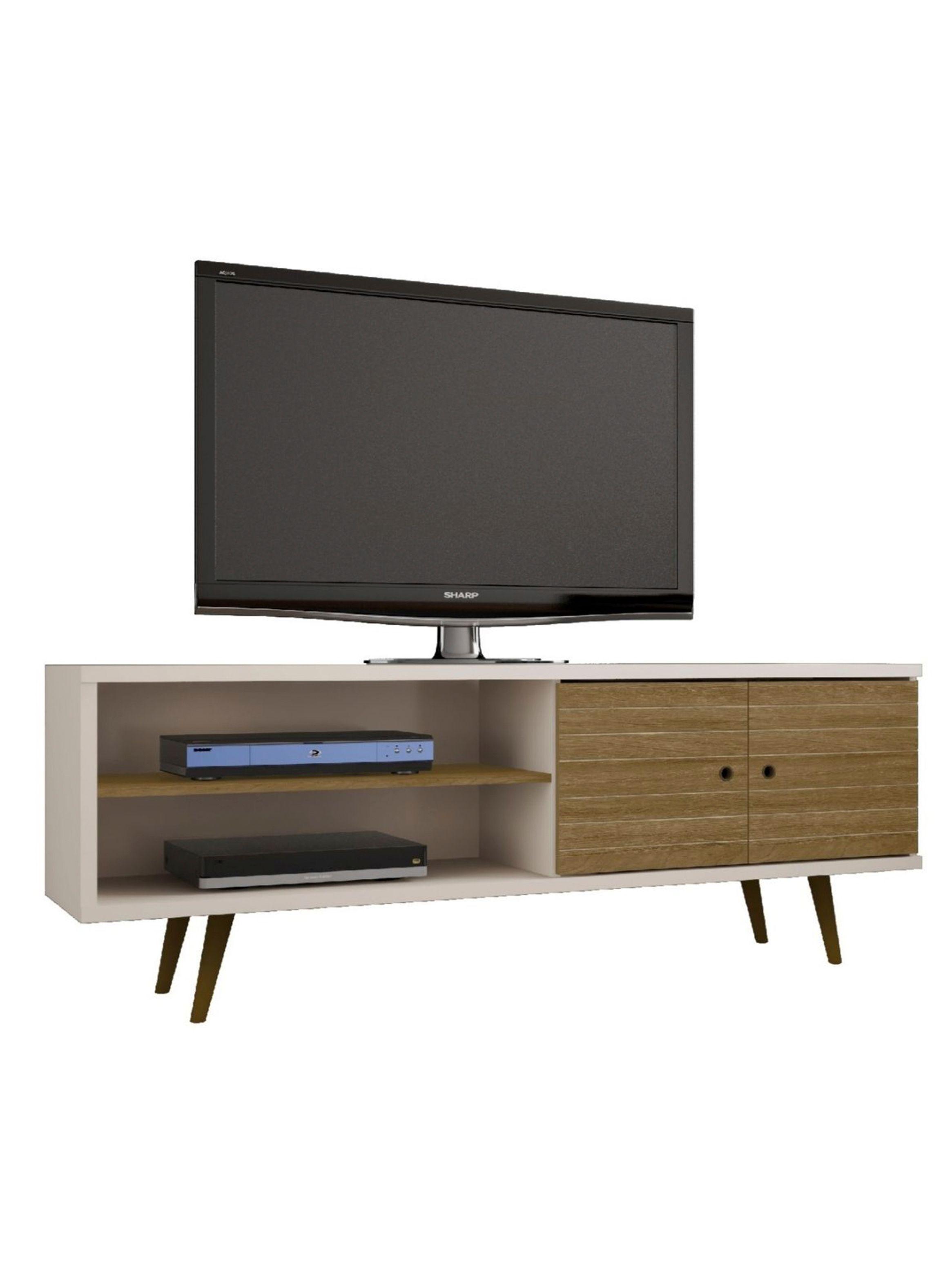 Rack Tv 70" Onix Blanco Invierno Canela Ripado-0