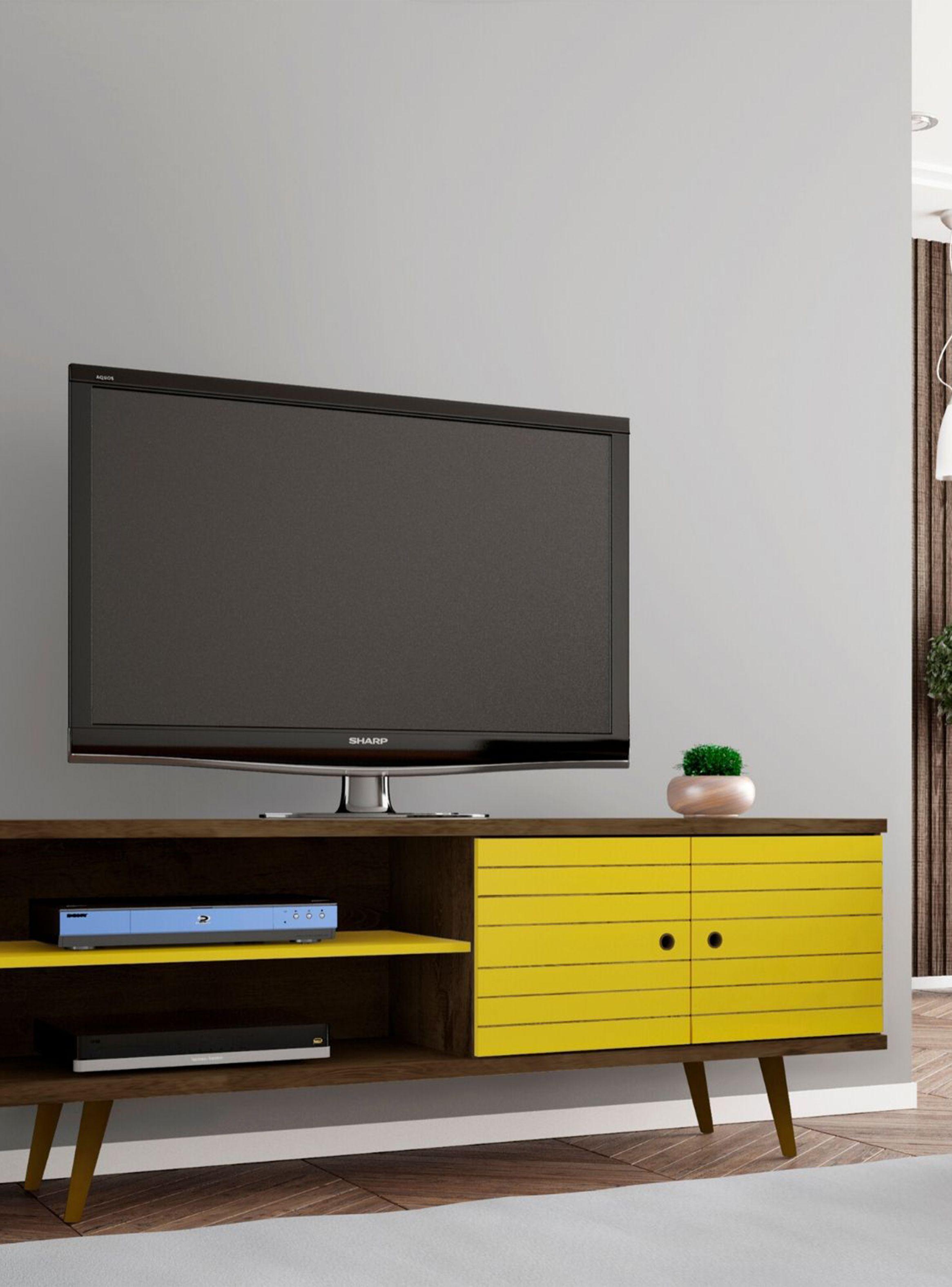 Rack Tv 70" Onix Blanco Invierno Canela Ripado-2