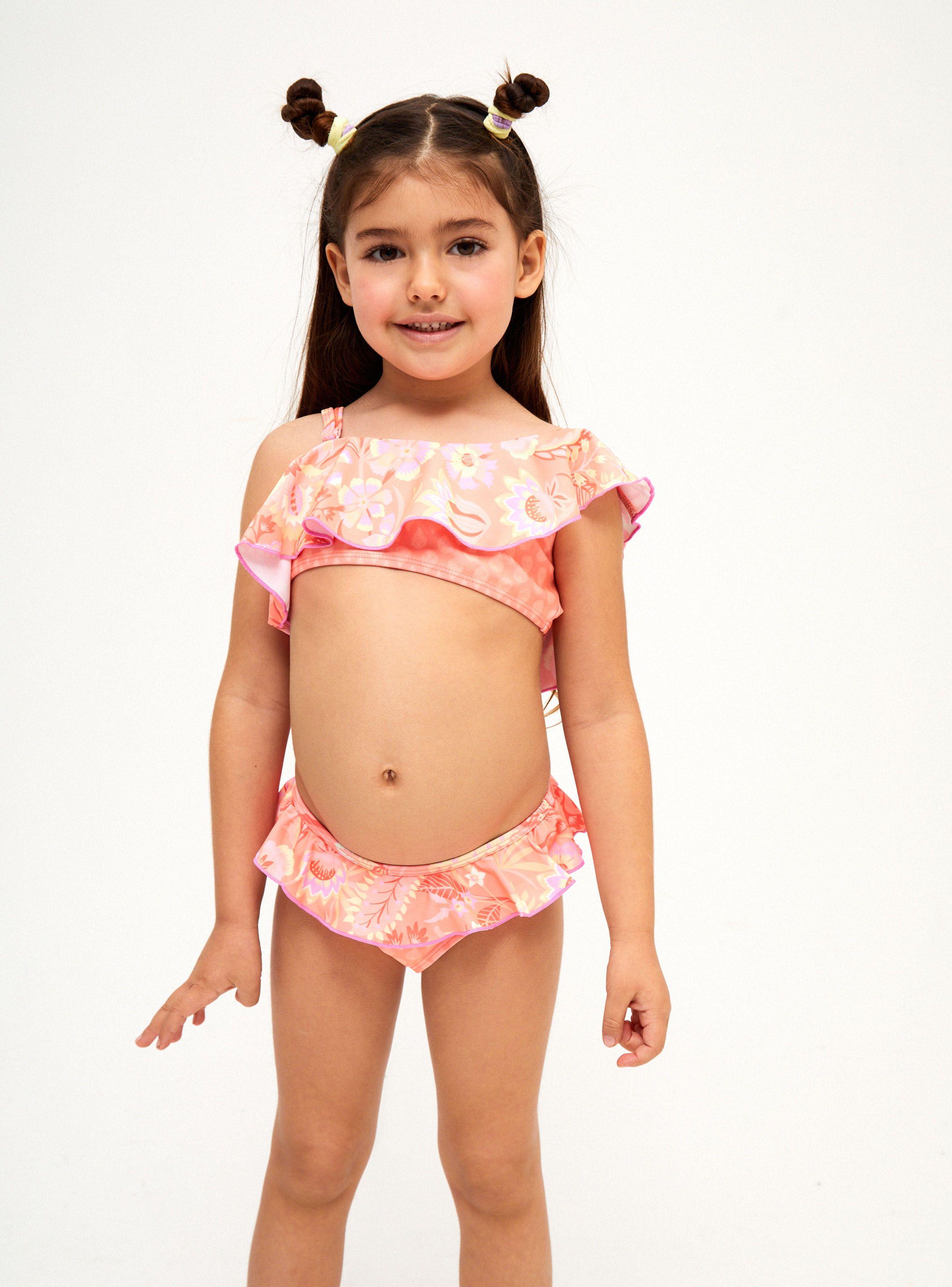 Bikini con Hombro y Vuelitos Niña-0
