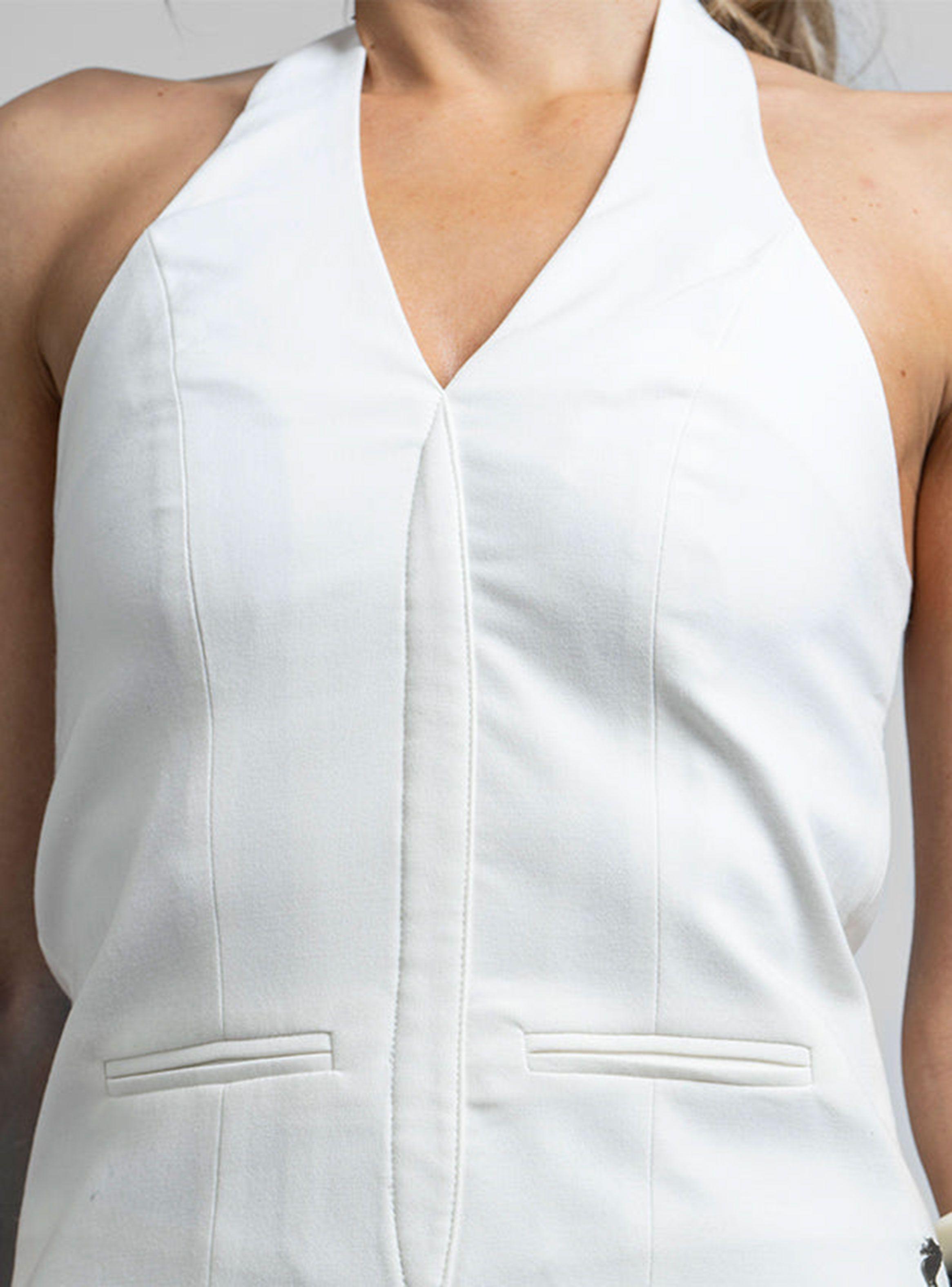 Blusa Vest Halter Kiara Blanco-3