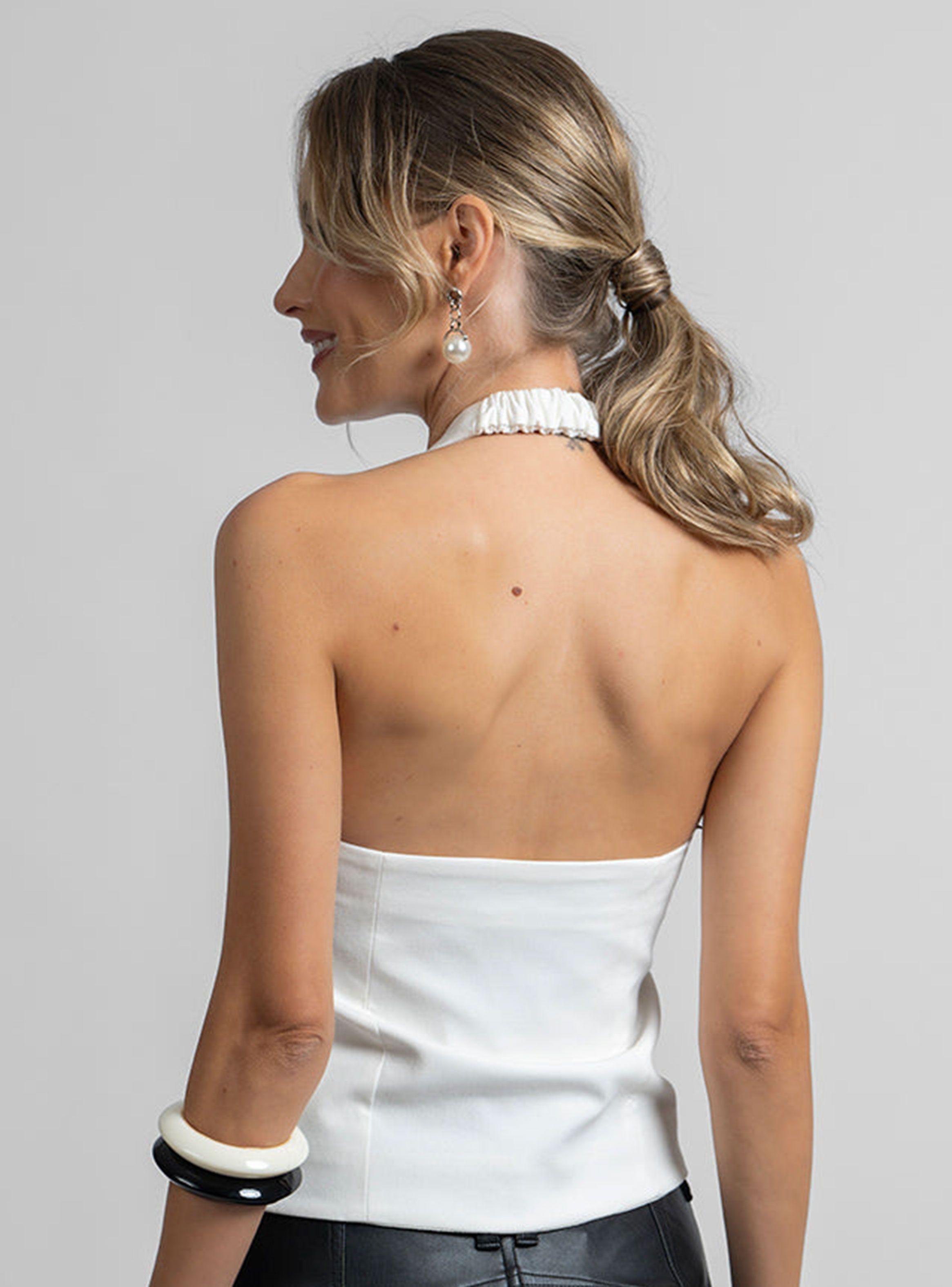 Blusa Vest Halter Kiara Blanco-1