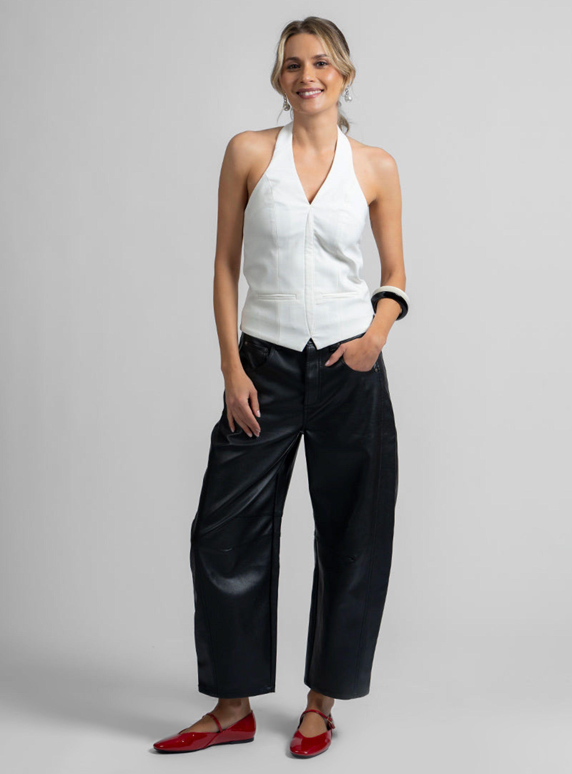 Blusa Vest Halter Kiara Blanco-4