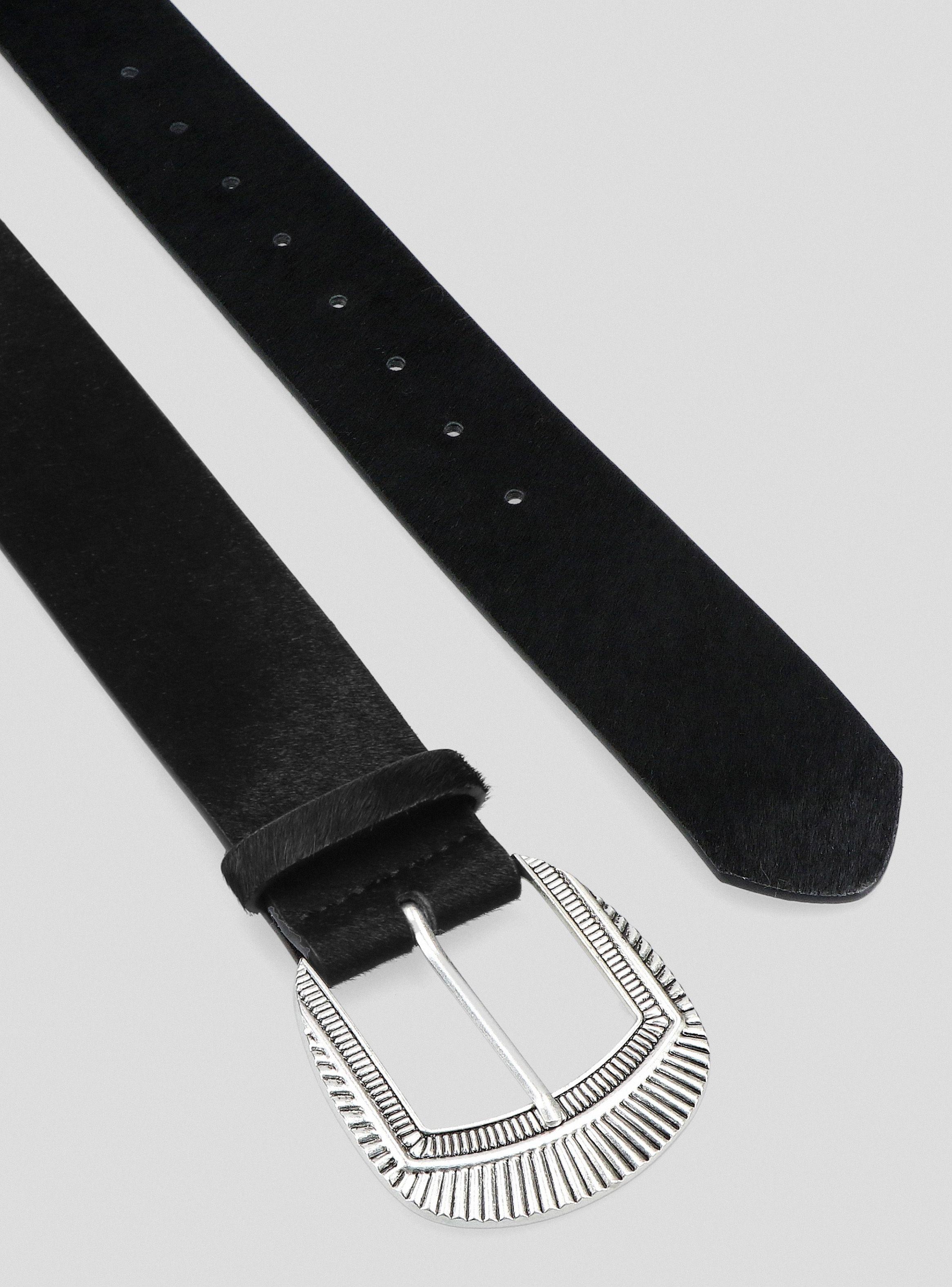 Cinturón Pelo Animal Cuero-4