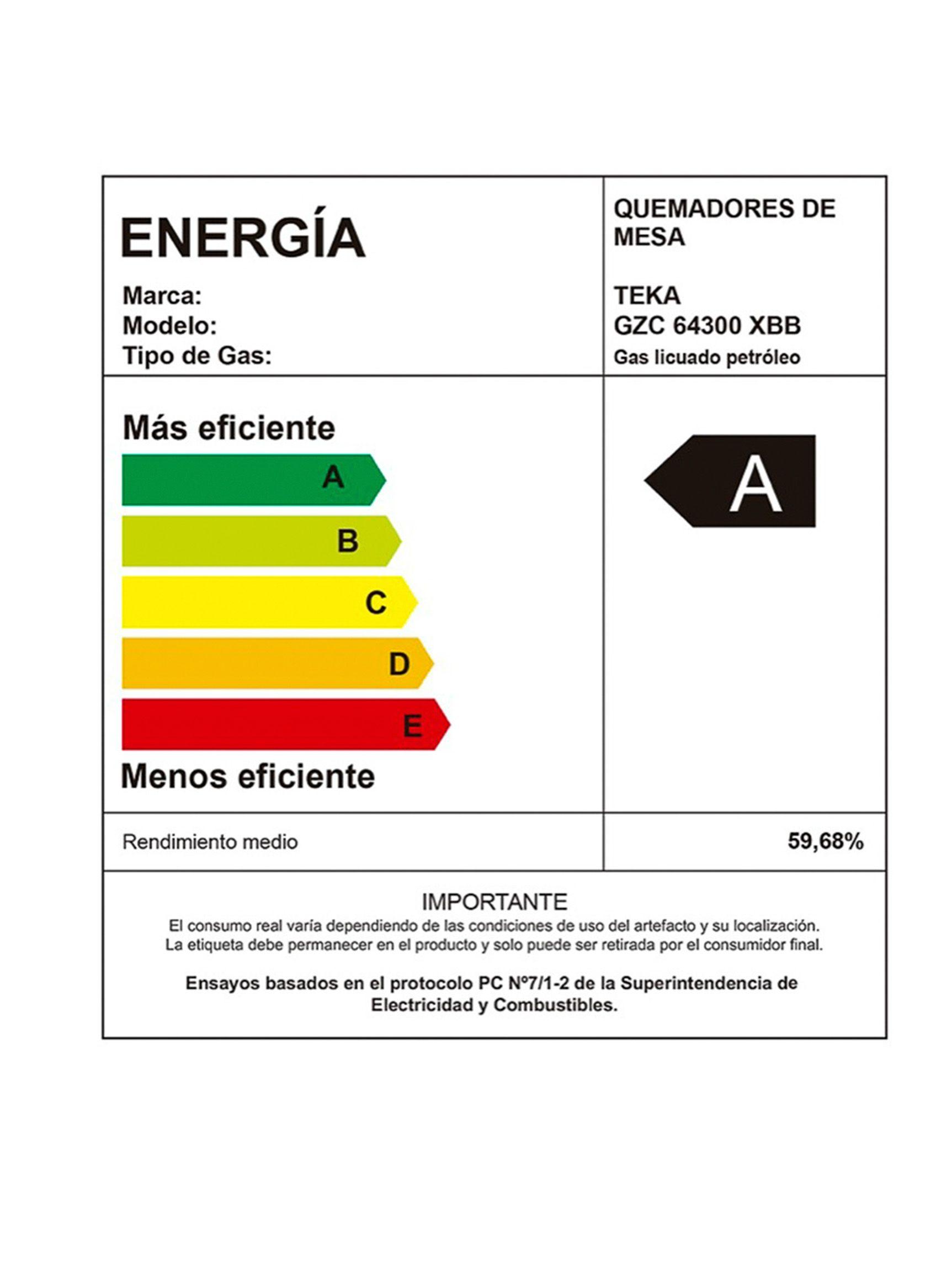 Encimera Cristalgas Teka 4 Quemadores GZC 64300 XBB-4