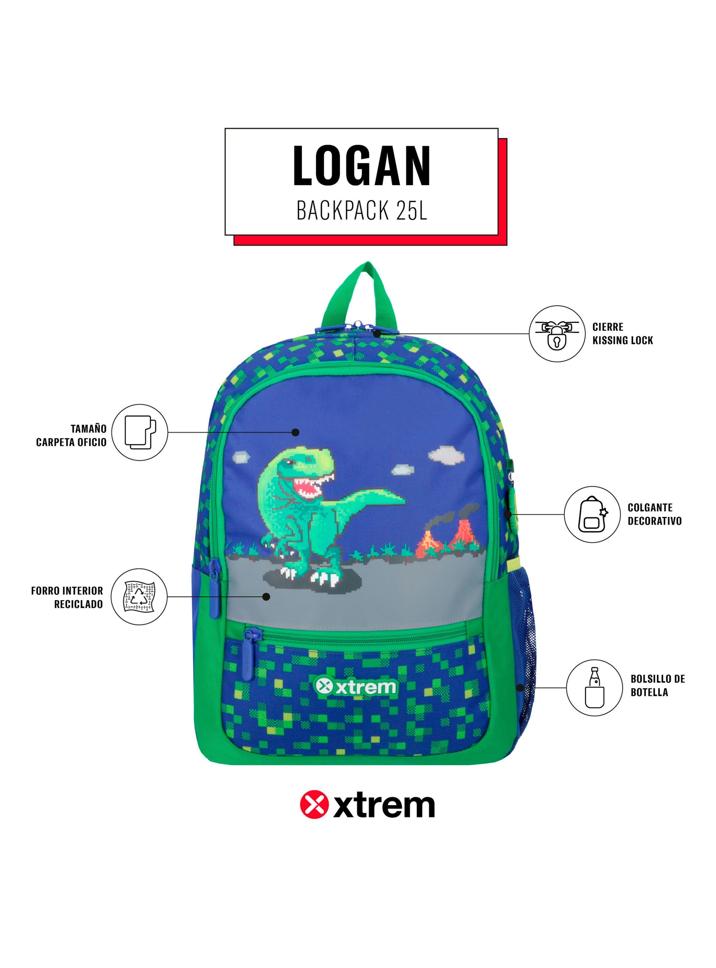 Mochila Logan 5Xt Dino Azul-1