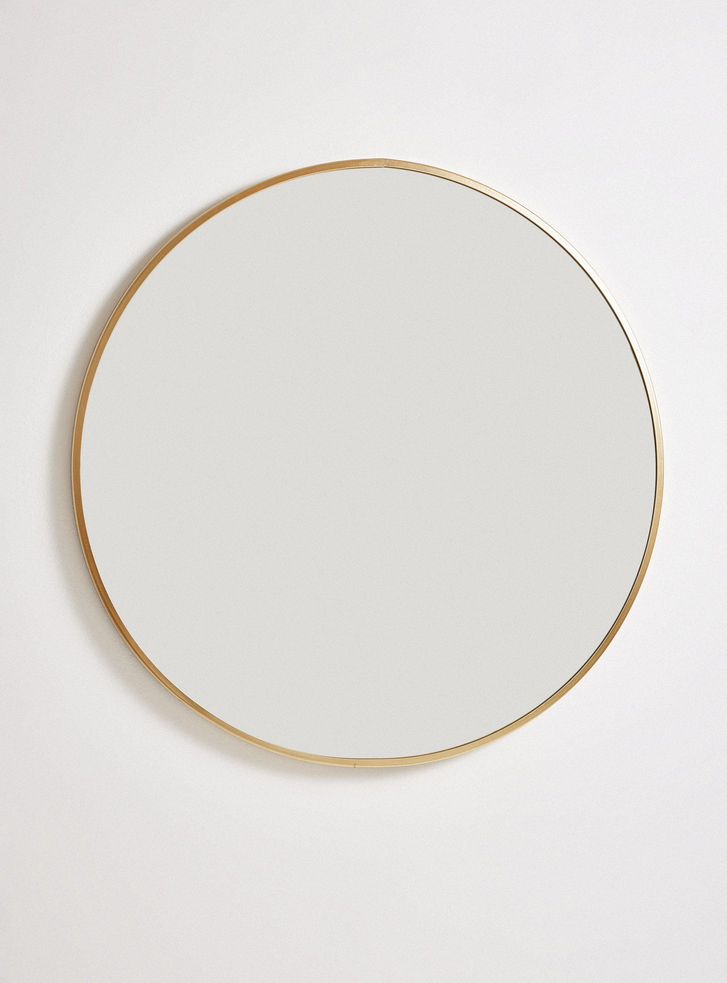 Espejo Redondo Dorado 80 x 80 cm-0