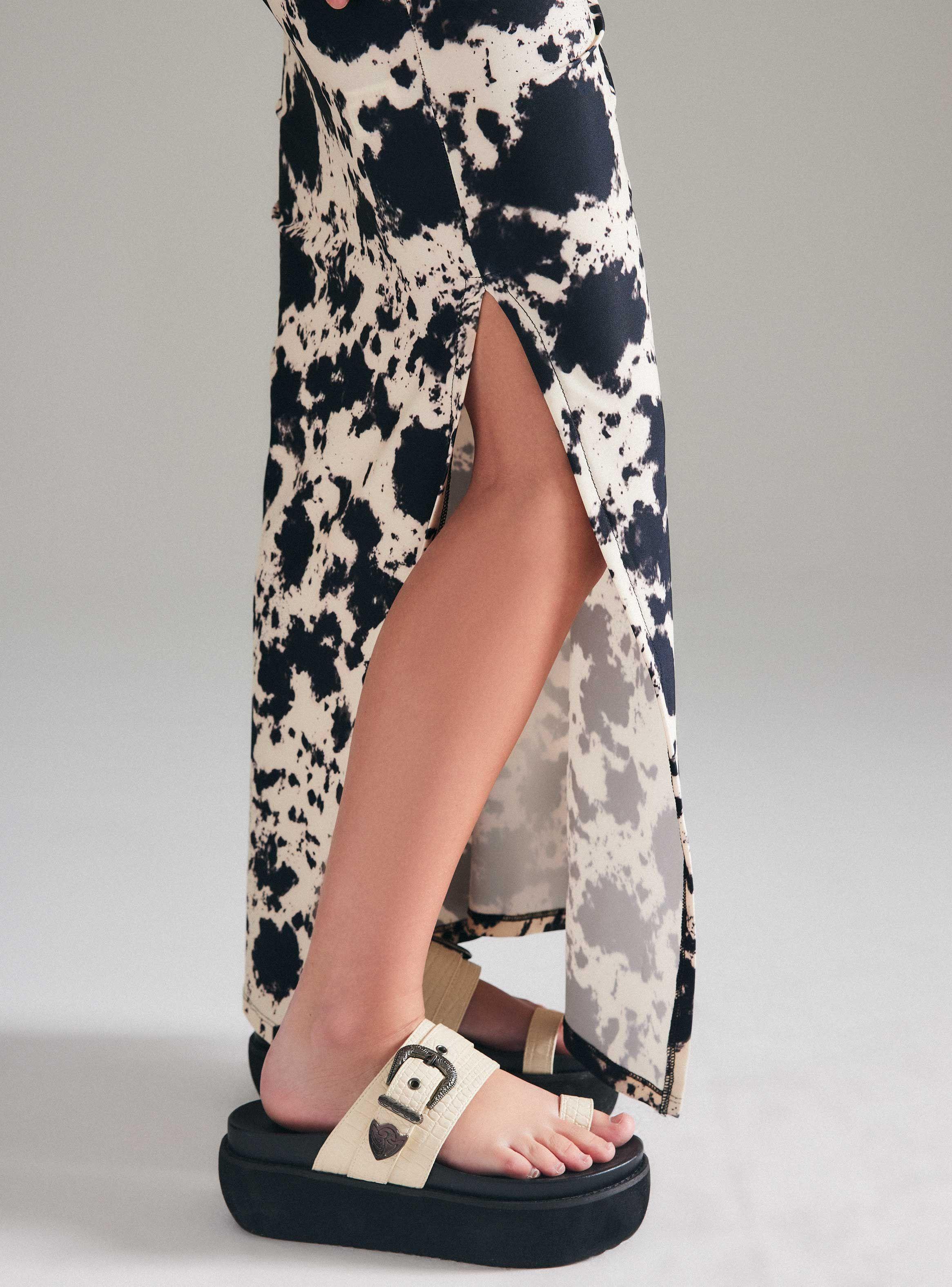 Falda Midi Ajustada Estampado-2