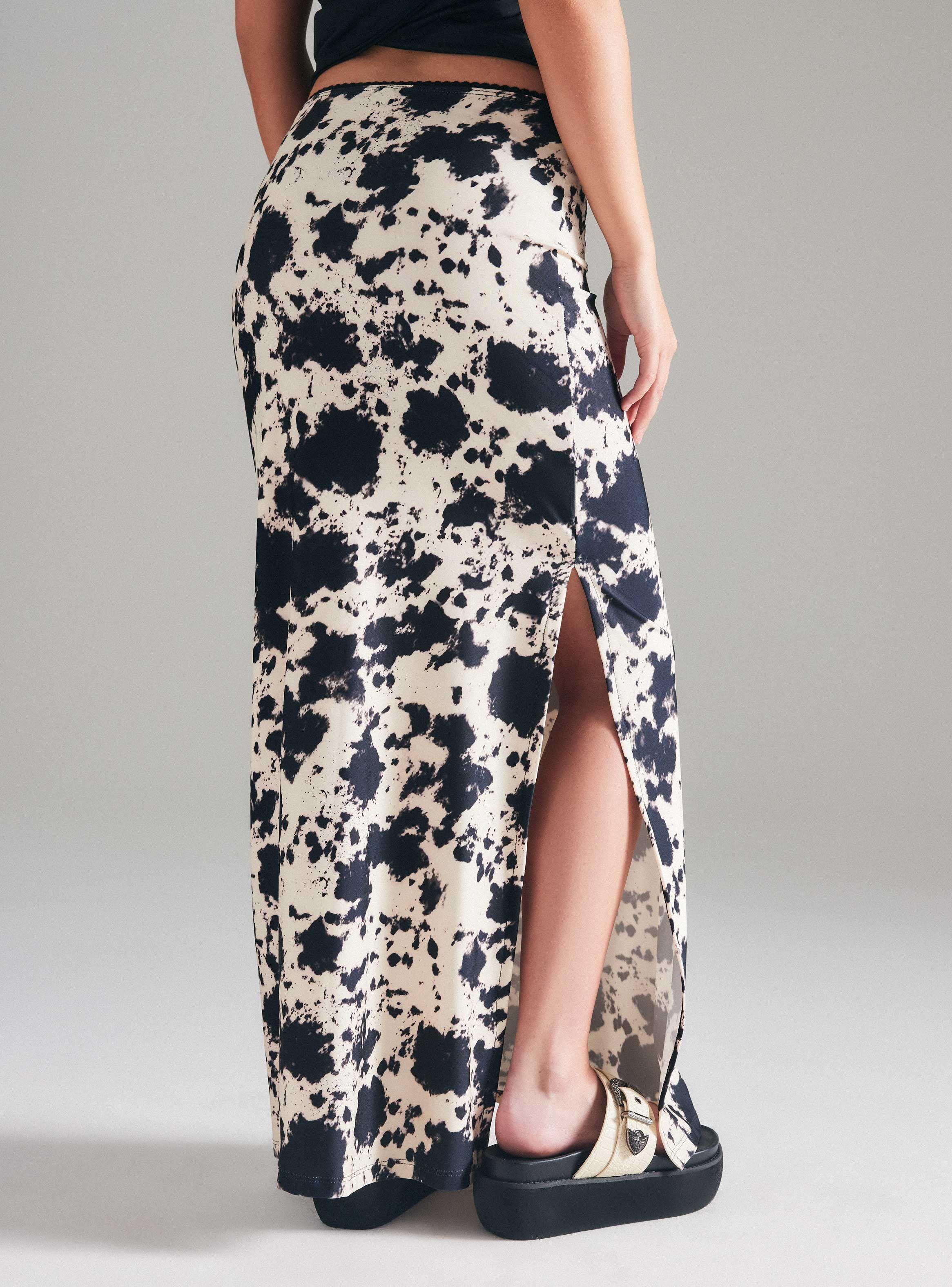 Falda Midi Ajustada Estampado-1