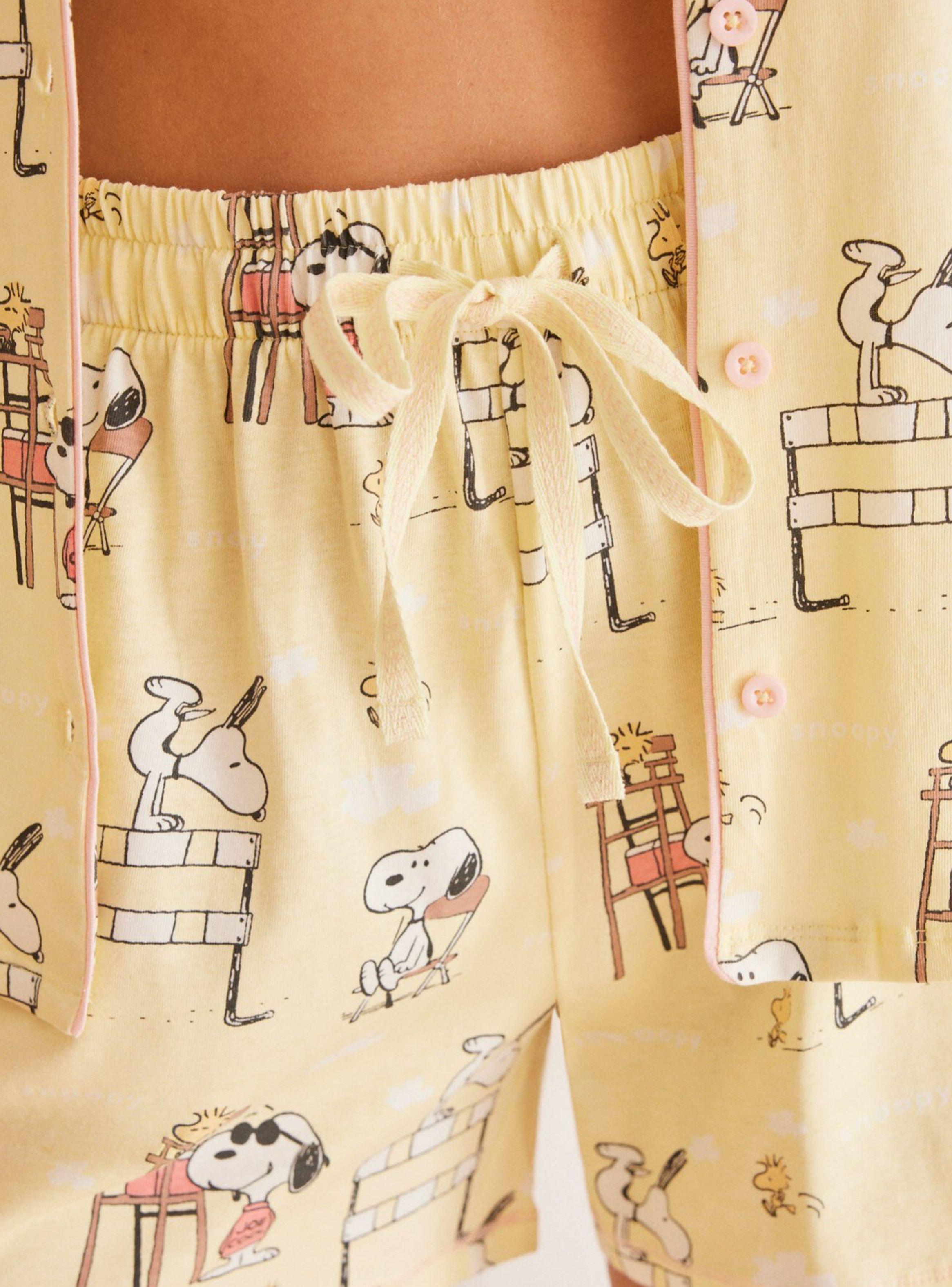 Pijama Camisero Corto Algodón Snoopy-2