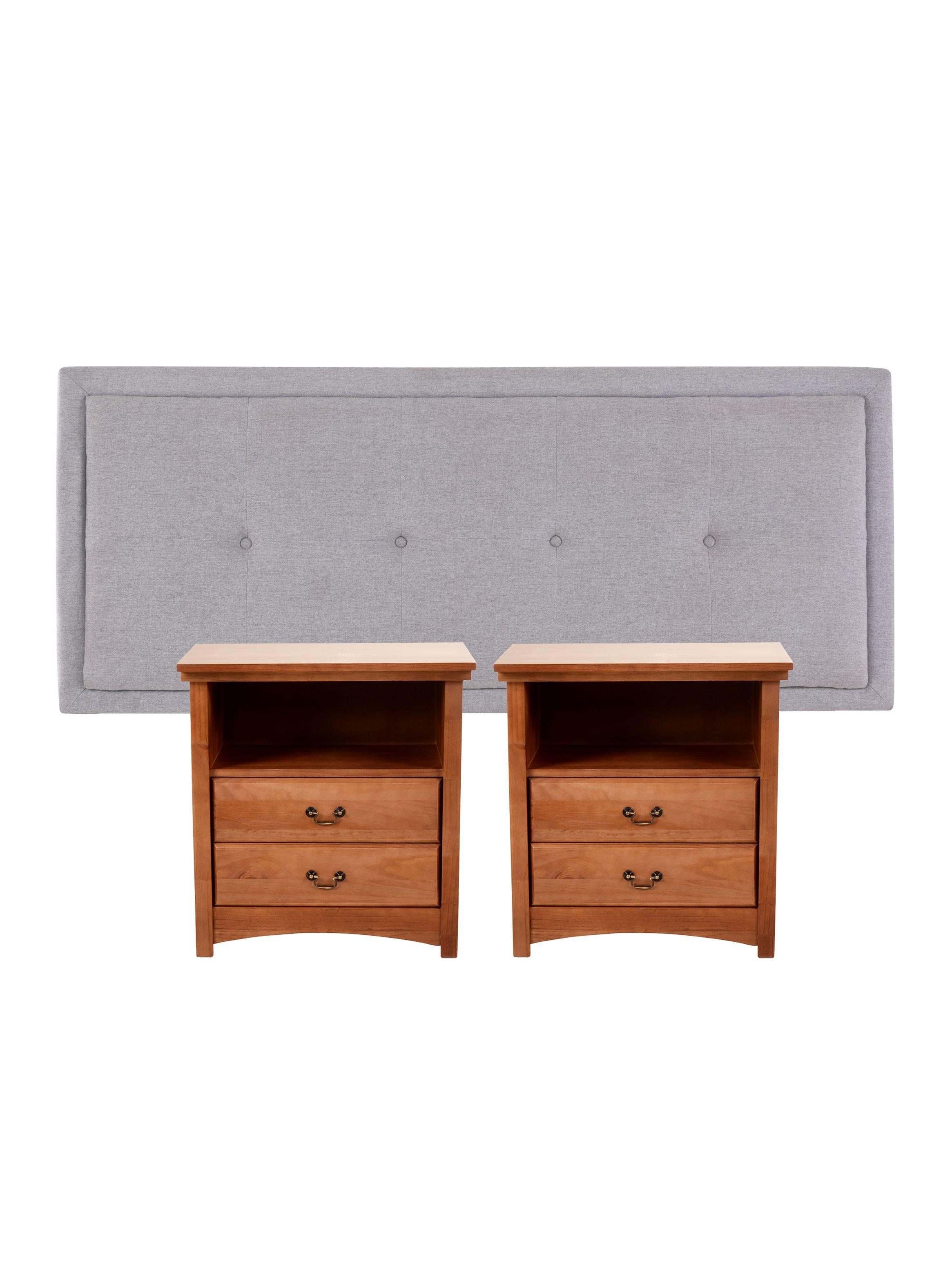 Set Muebles Ganges: Respaldo 2 Plazas + 2 Veladores-0