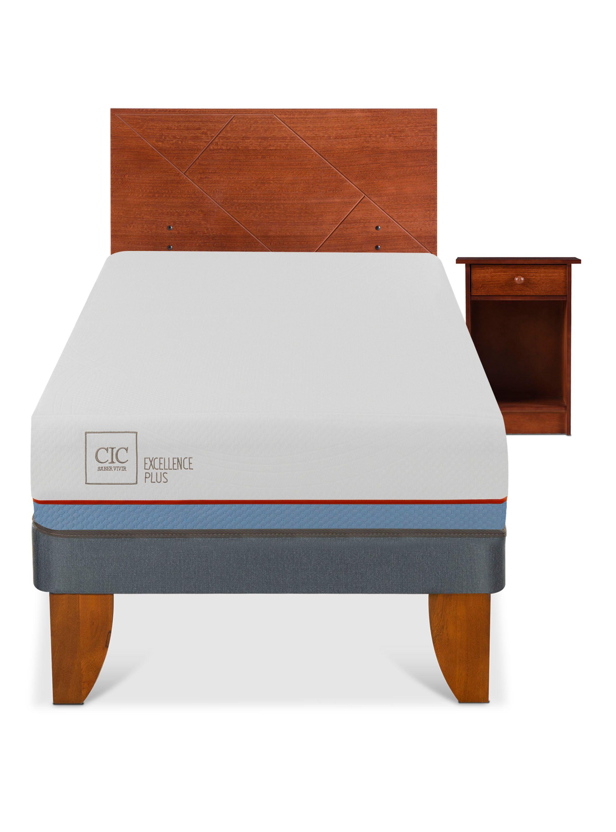 Cama Europea Excellence Plus 1 Plaza + Set Muebles New Villarrica-2