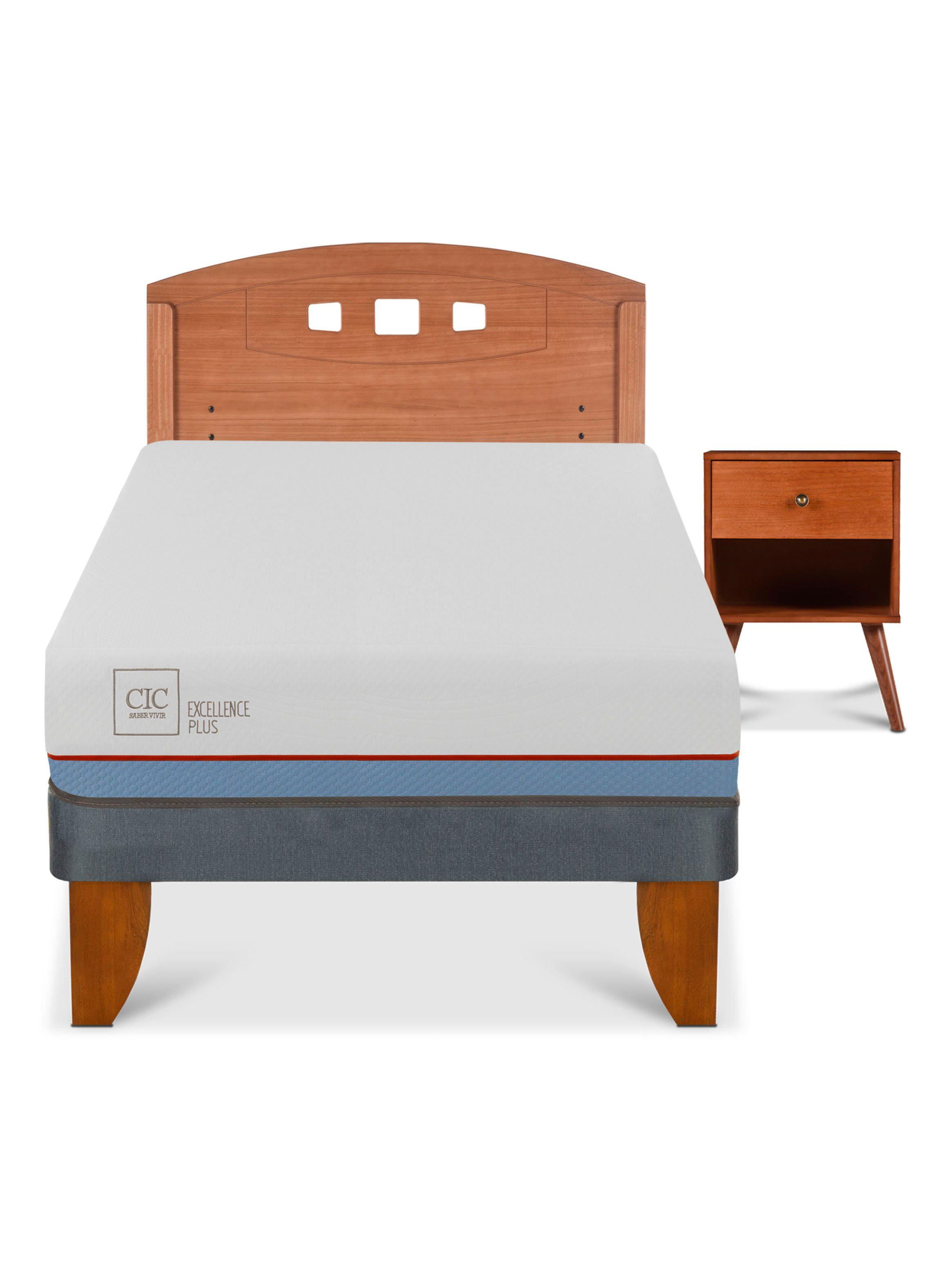 Cama Europea Excellence Plus 1.5 Plazas + Set Muebles New Gales-2