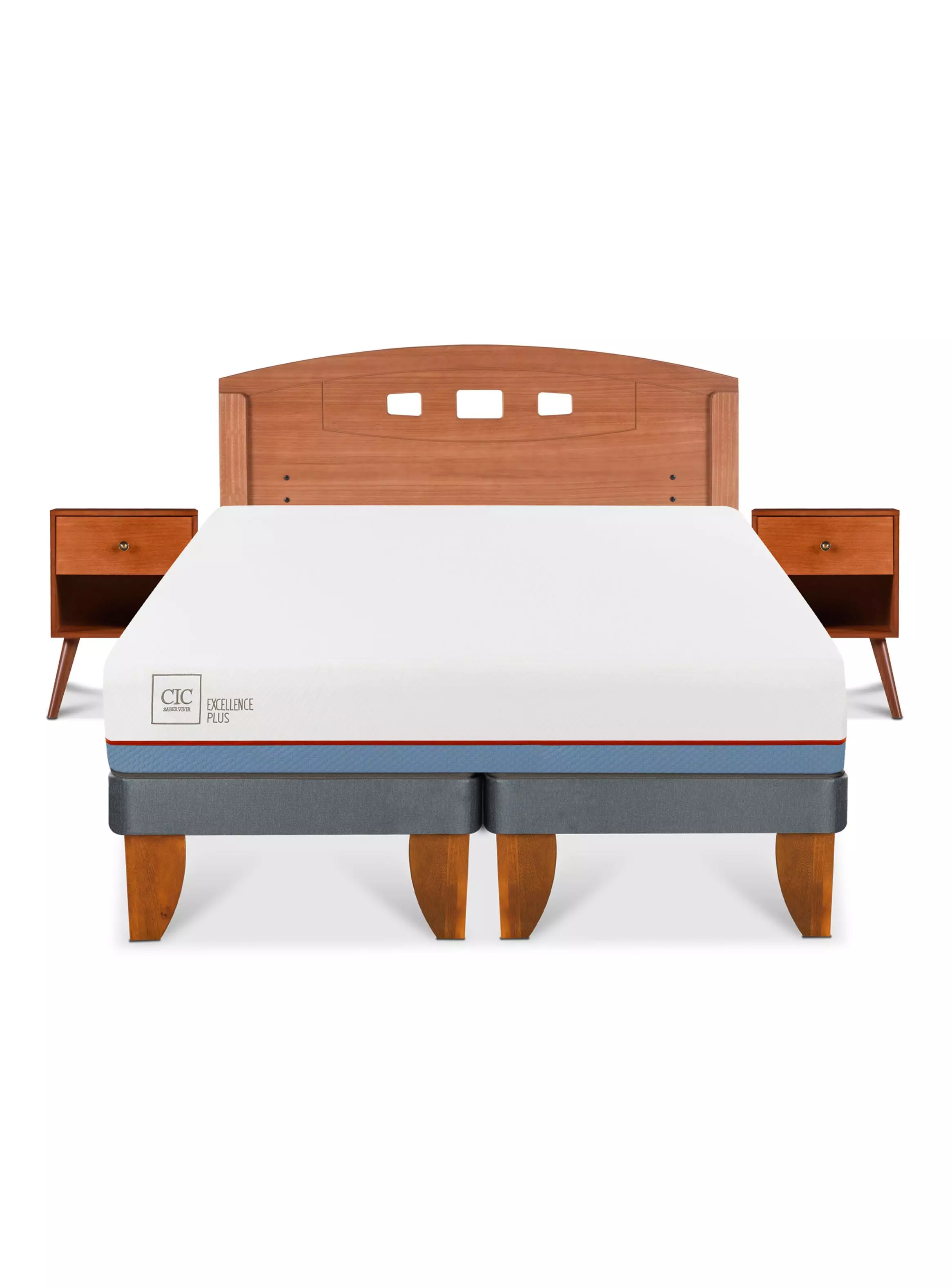 Cama Europea Excellence Plus 2 Plazas Base Dividida + Set Muebles New Gales-2
