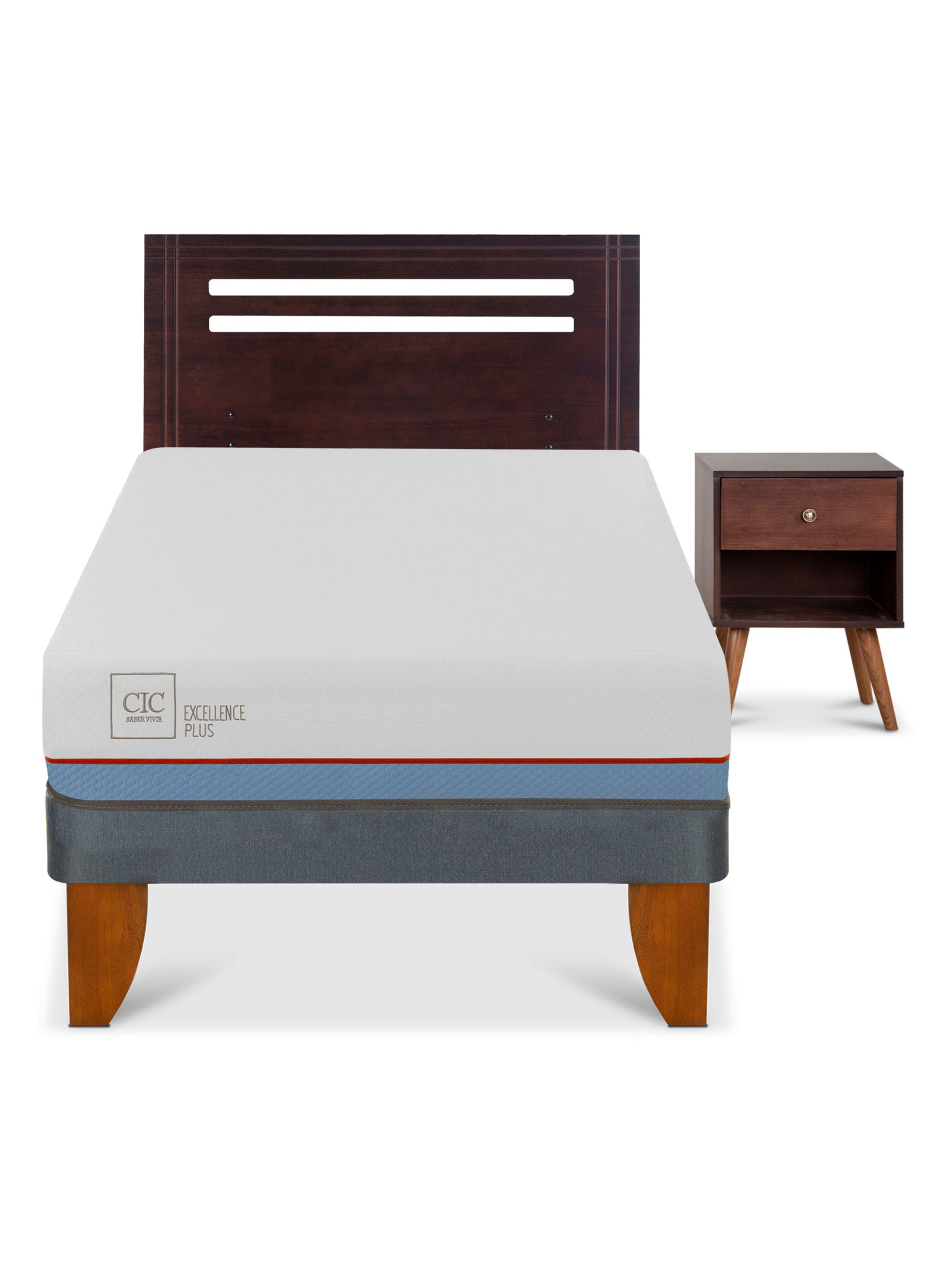 Cama Europea Excellence Plus 1.5 Plazas + Set Muebles New Munich-2