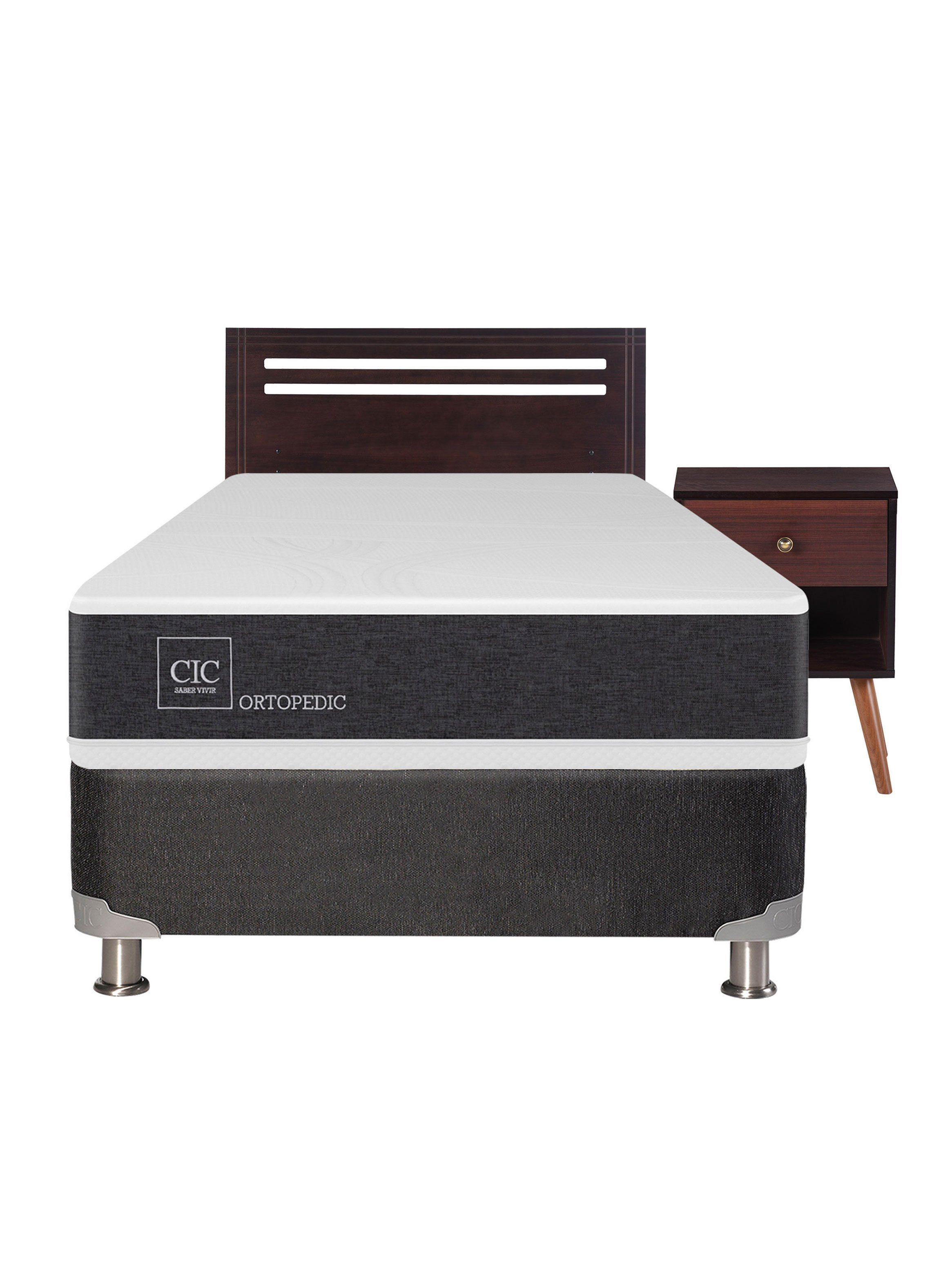 Box Spring New Ortopedic B5 Black 1.5 Plazas + Set Muebles New Munich-1