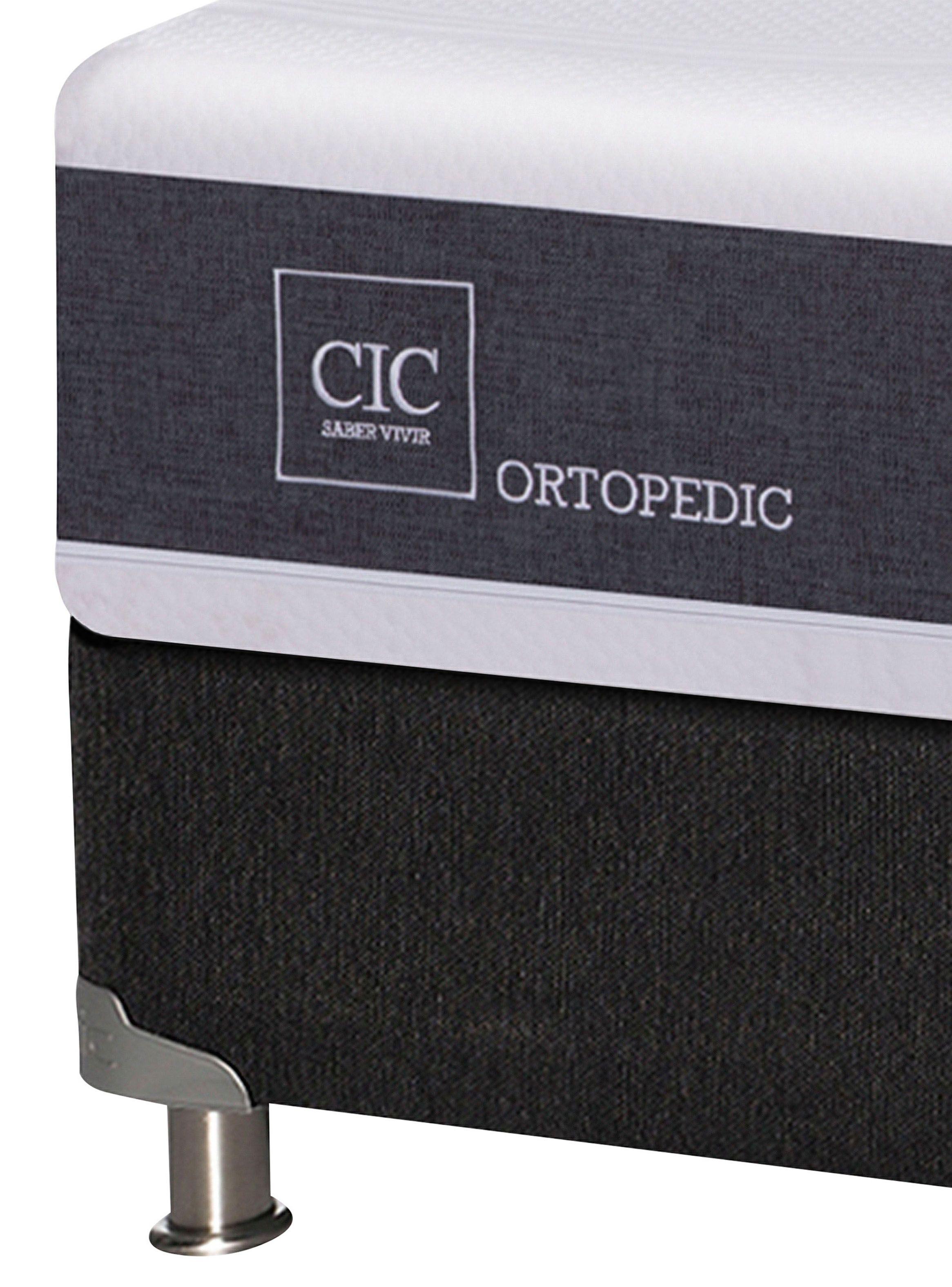 Box Spring New Ortopedic B5 Black 2 Plazas Base Normal + Set Muebles New Munich-2