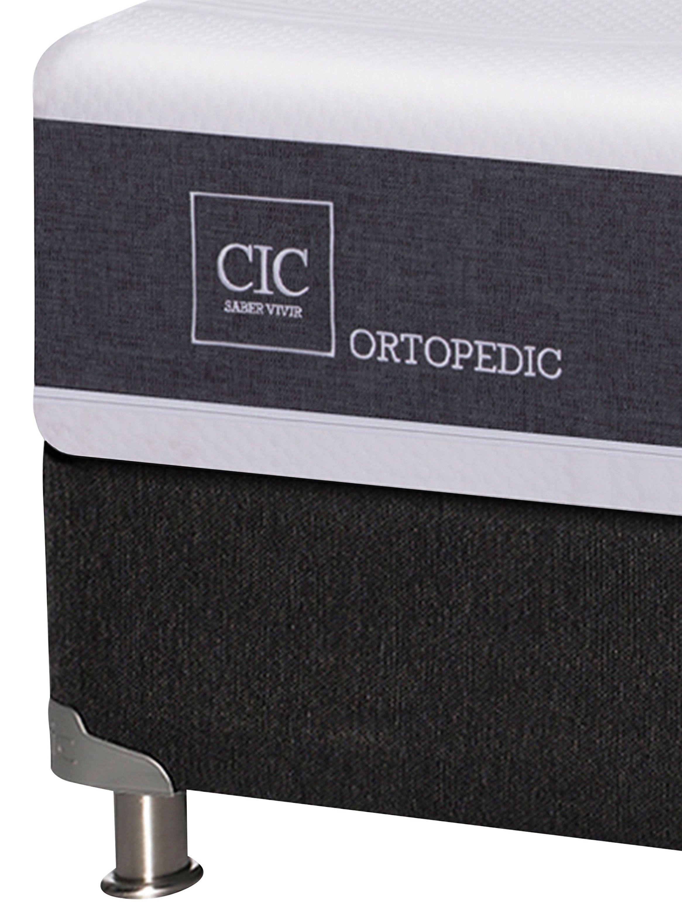 Box Spring New Ortopedic B5 BK 1.5 Plazas + Set Muebles Dublín Caramelo-4
