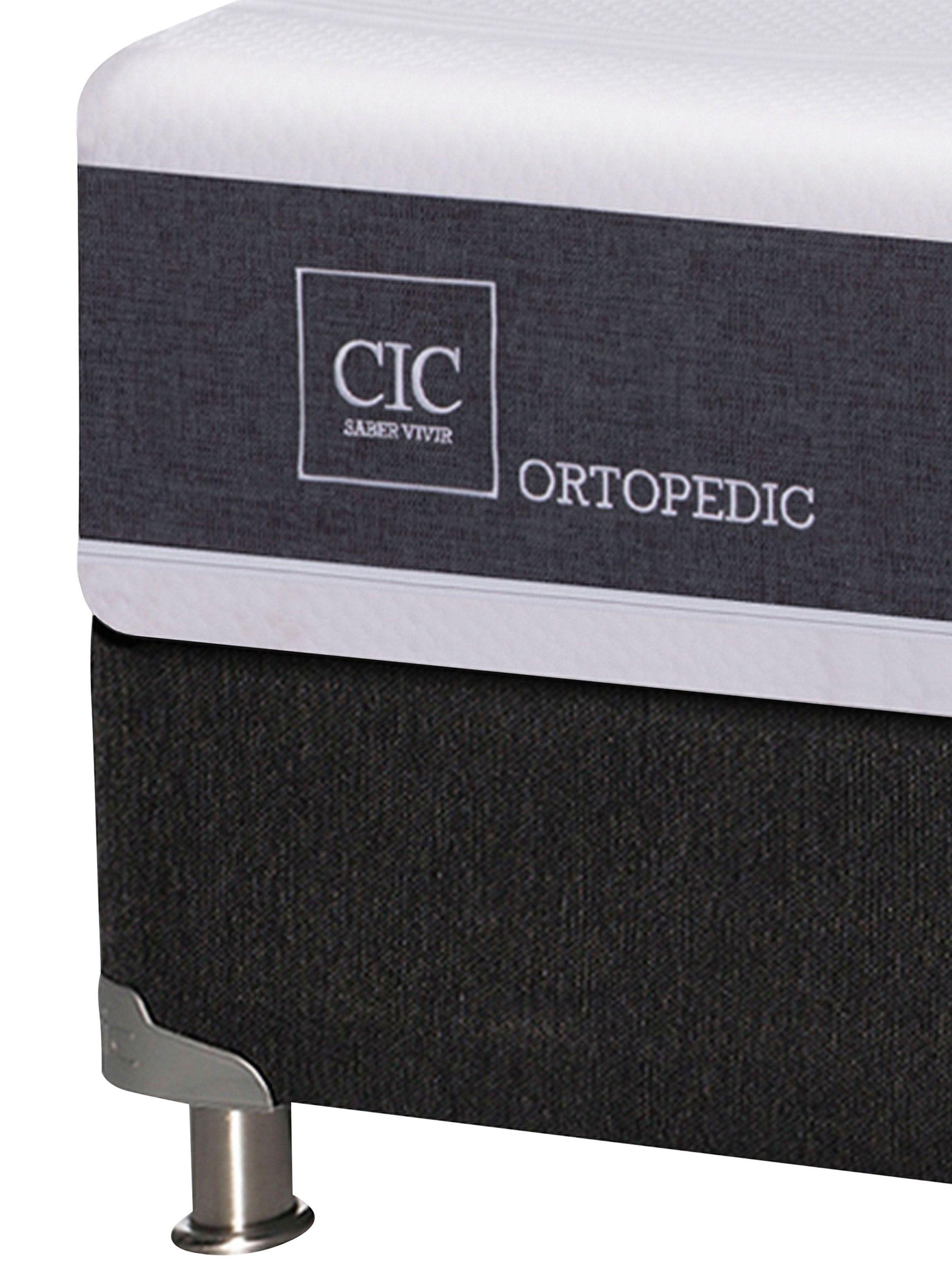 Box Spring New Ortopedic B5 Black 2 Plazas Base Dividida + Set Muebles New Dublín Chocolate-3