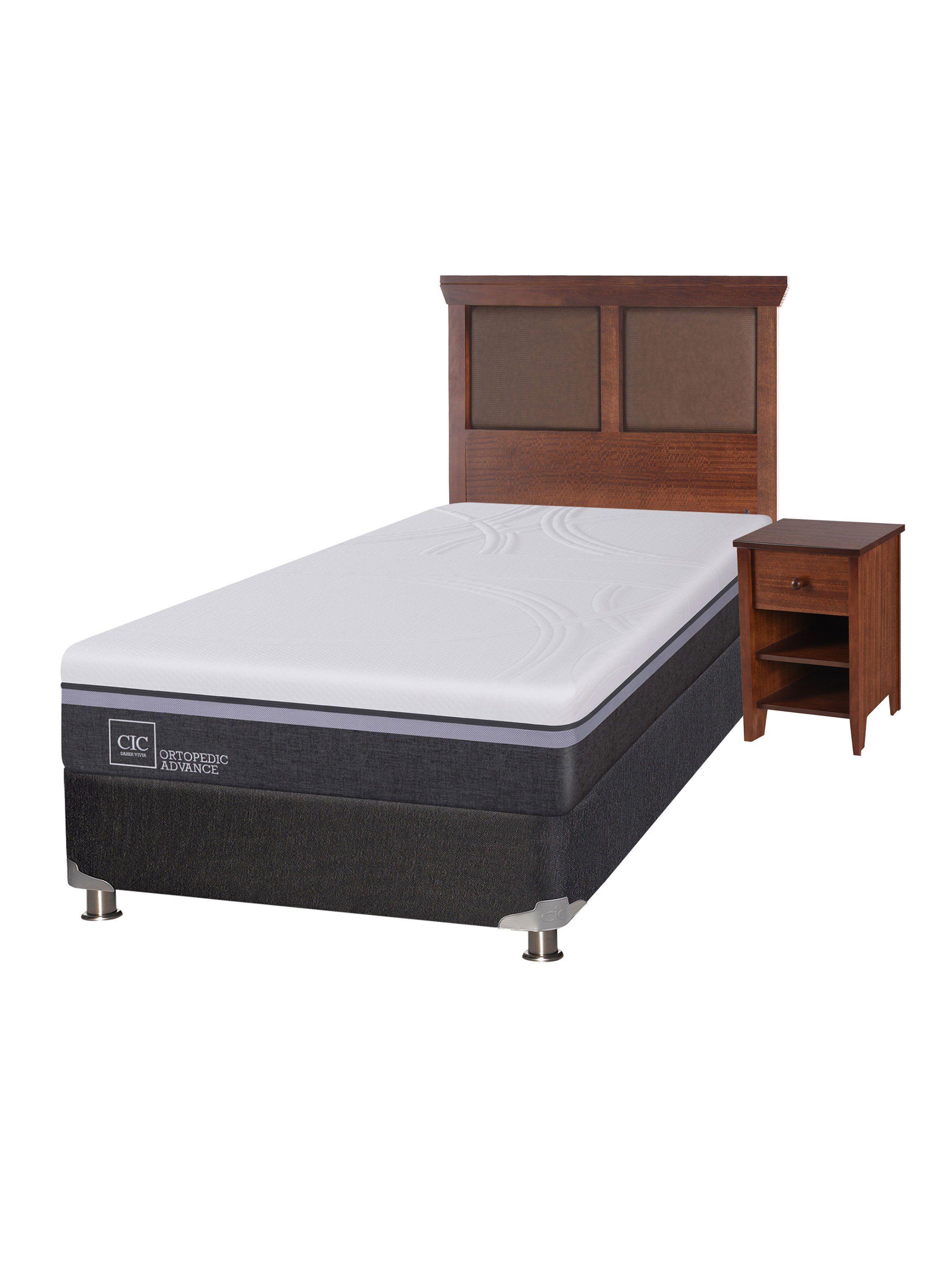 Box Spring Ortopedic Advance B5 BK 1.5 Plazas + Set Muebles Torino-0