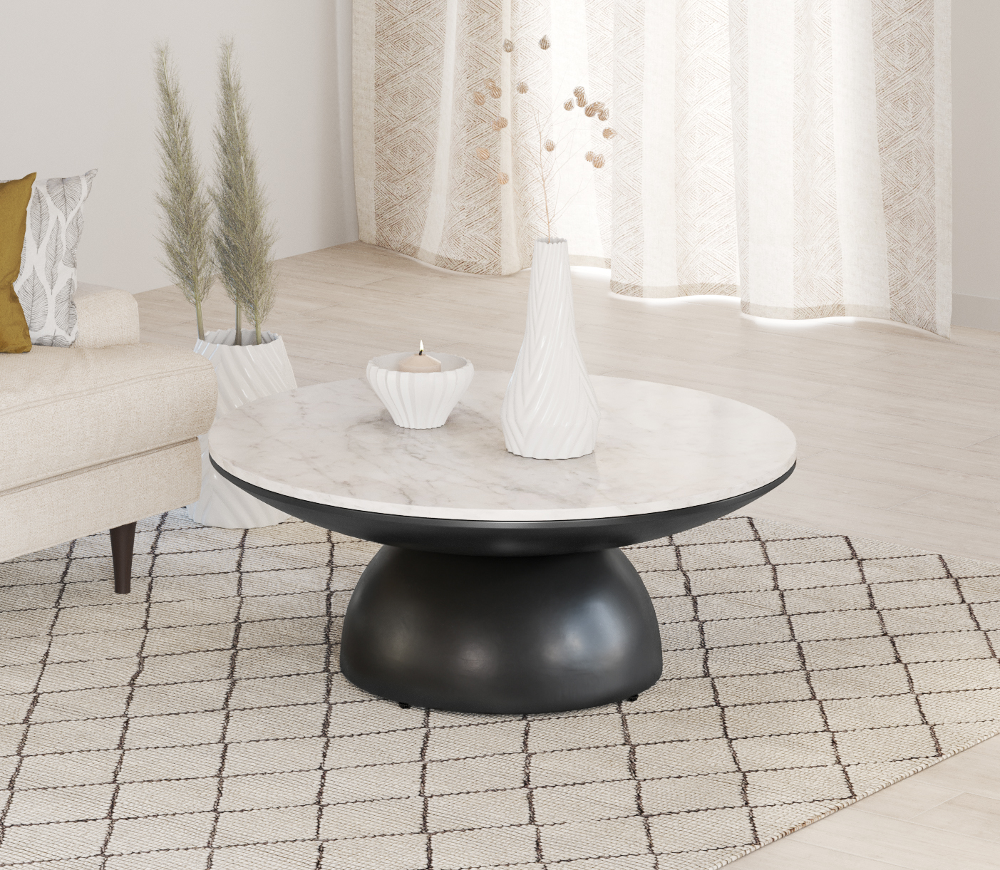 Mesa Centro Midtown Redonda Mármol 100 cm-4
