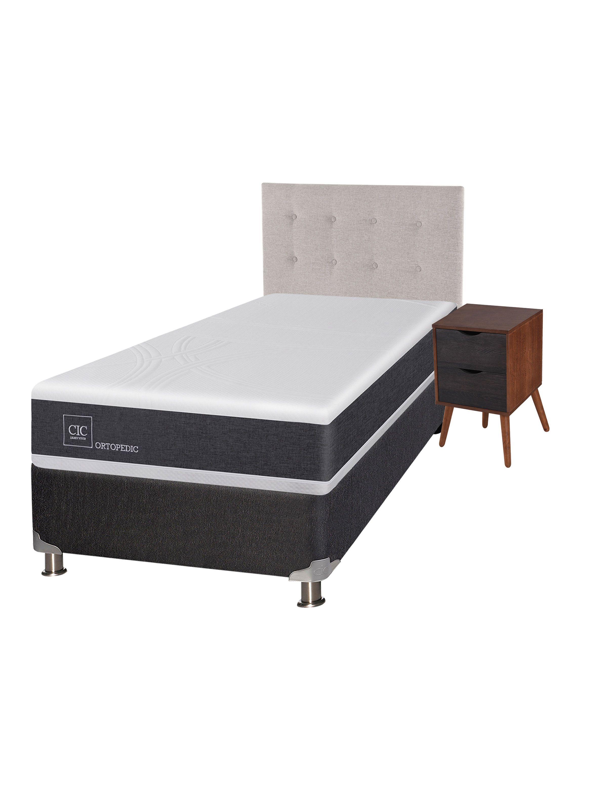Box Spring New Ortopedic B5 BK 1.5 Plazas + Set Muebles Tigris-0