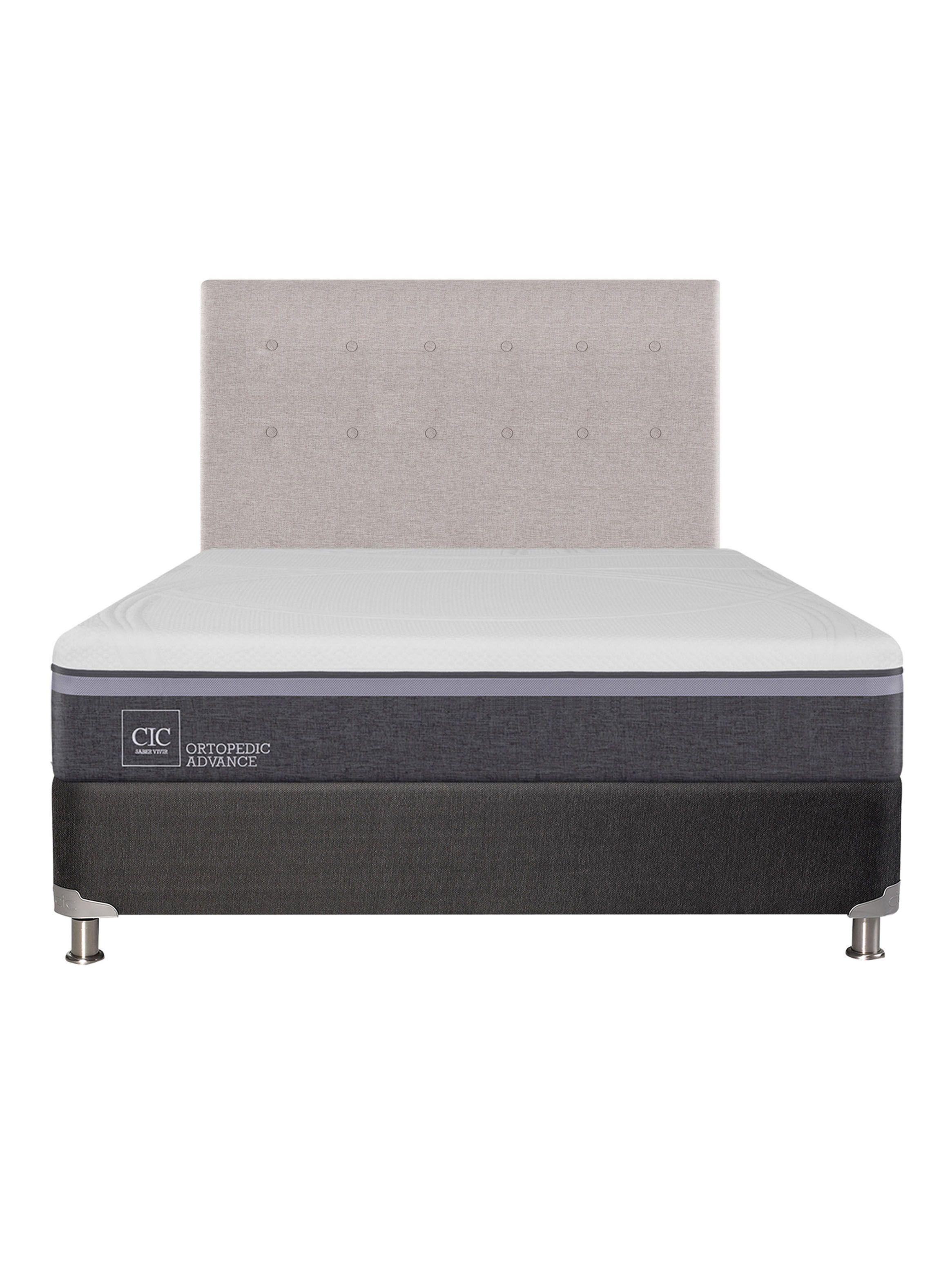 Box Spring Ortopedic Advance B5 Black 2 Plazas Base Normal + Respaldo Tigris-1
