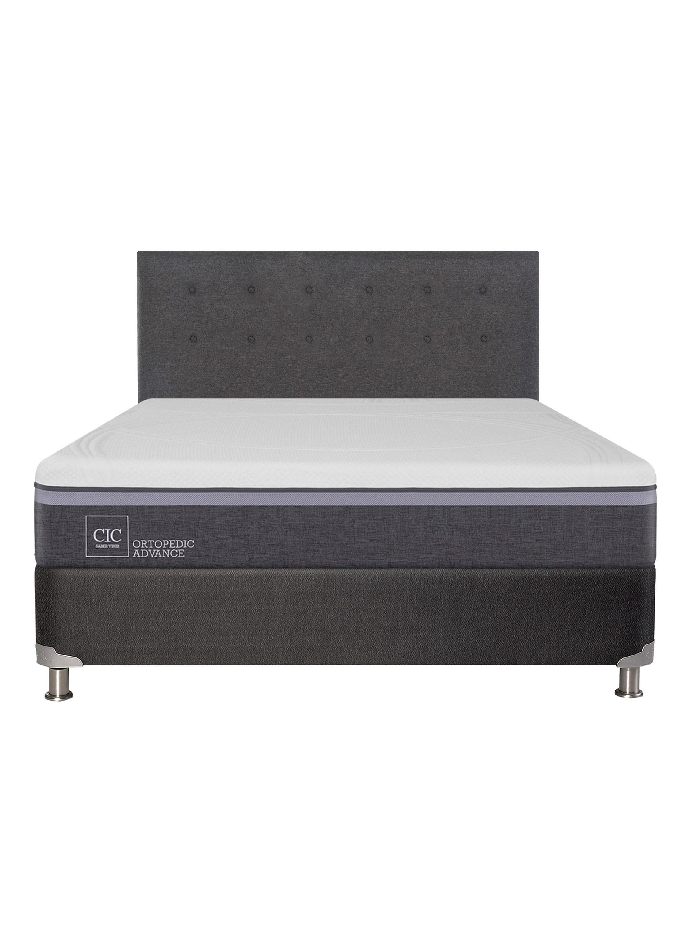 Box Spring Ortopedic Advance B5 Black 2 Plazas Base Normal + Respaldo Eufrates-1