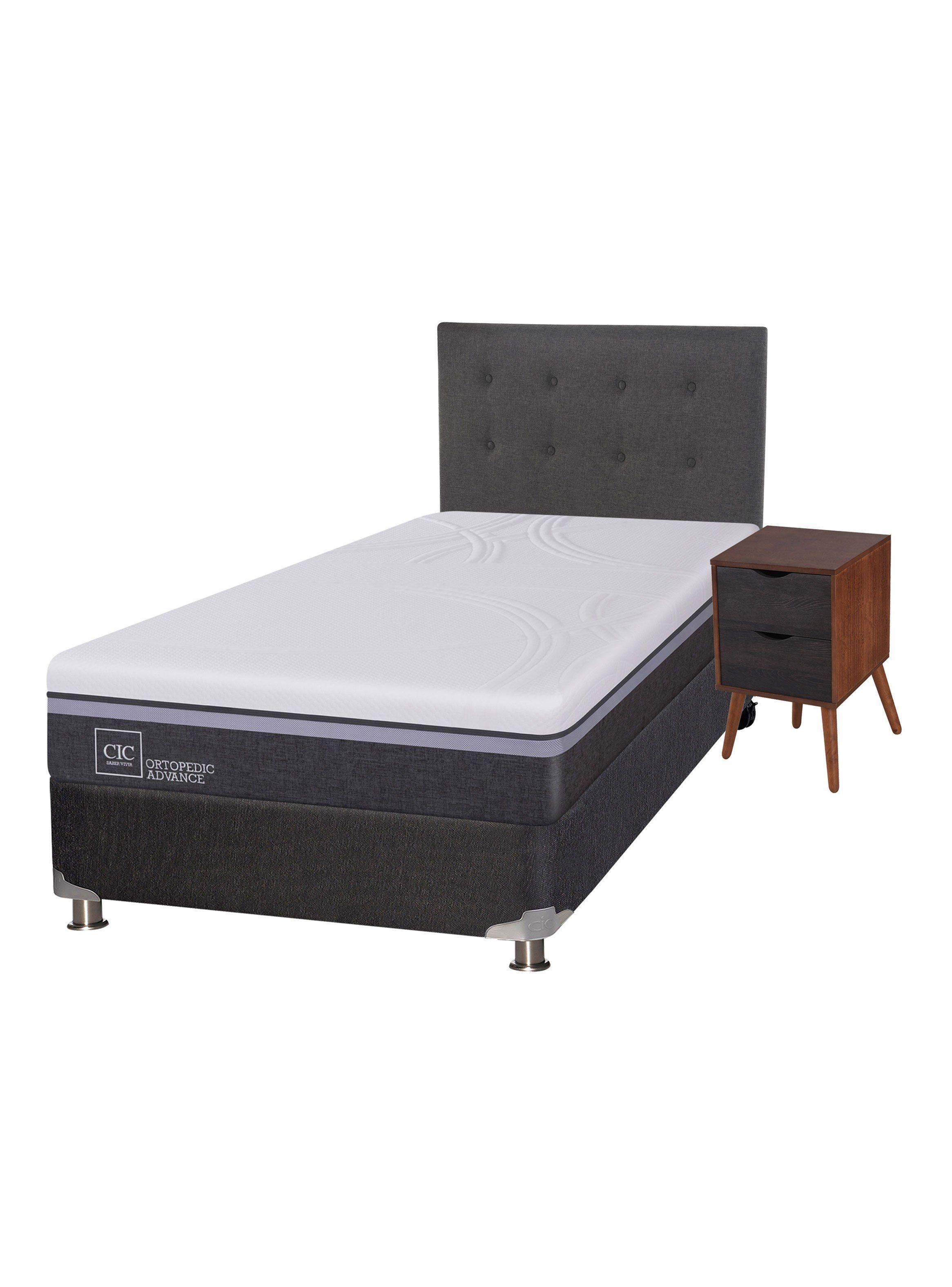 Box Spring Ortopedic Advance B5 Black 1.5 Plazas Eufrates Sin Textil-0