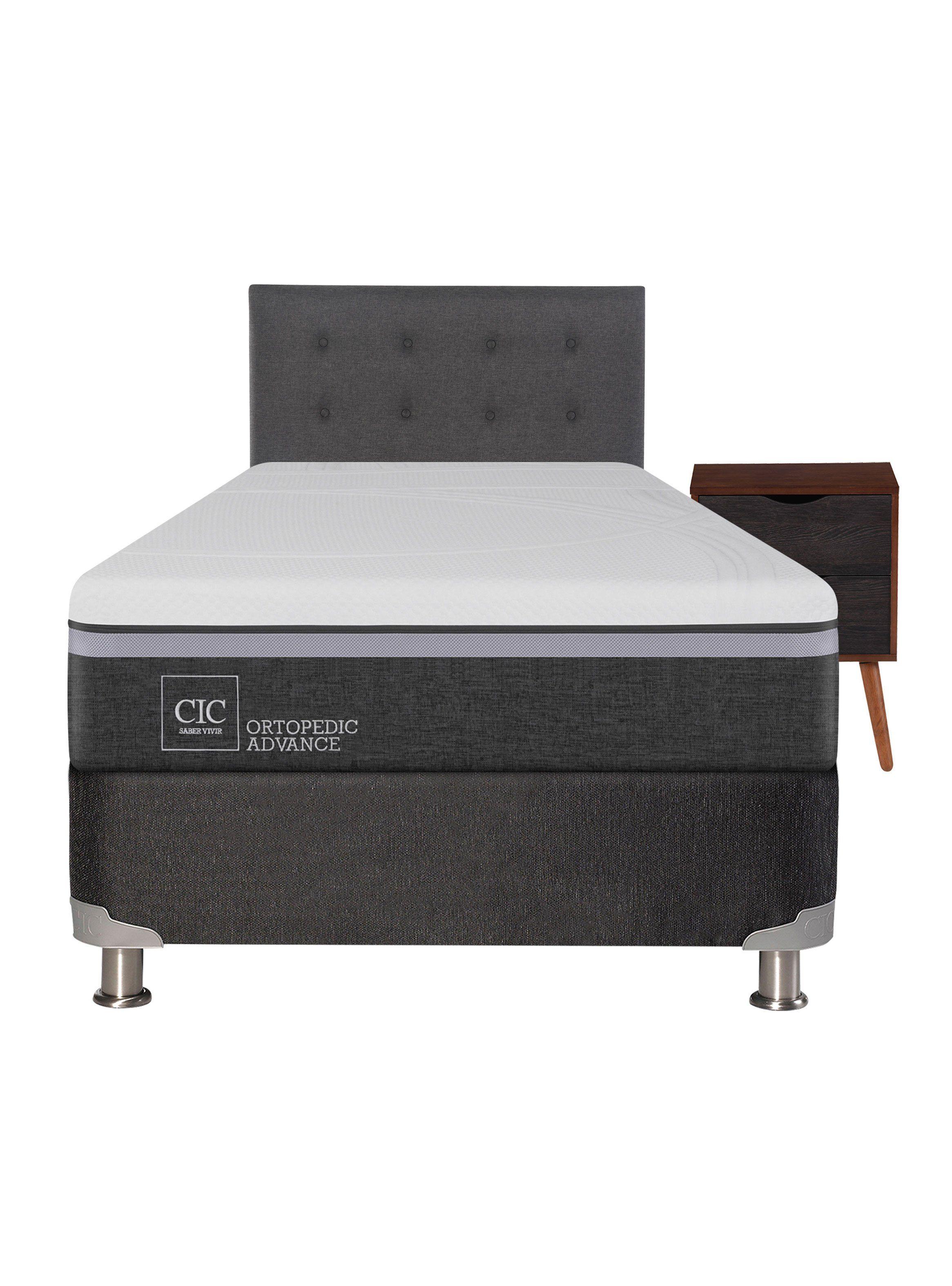 Box Spring Ortopedic Advance B5 Black 1.5 Plazas Eufrates Sin Textil-1