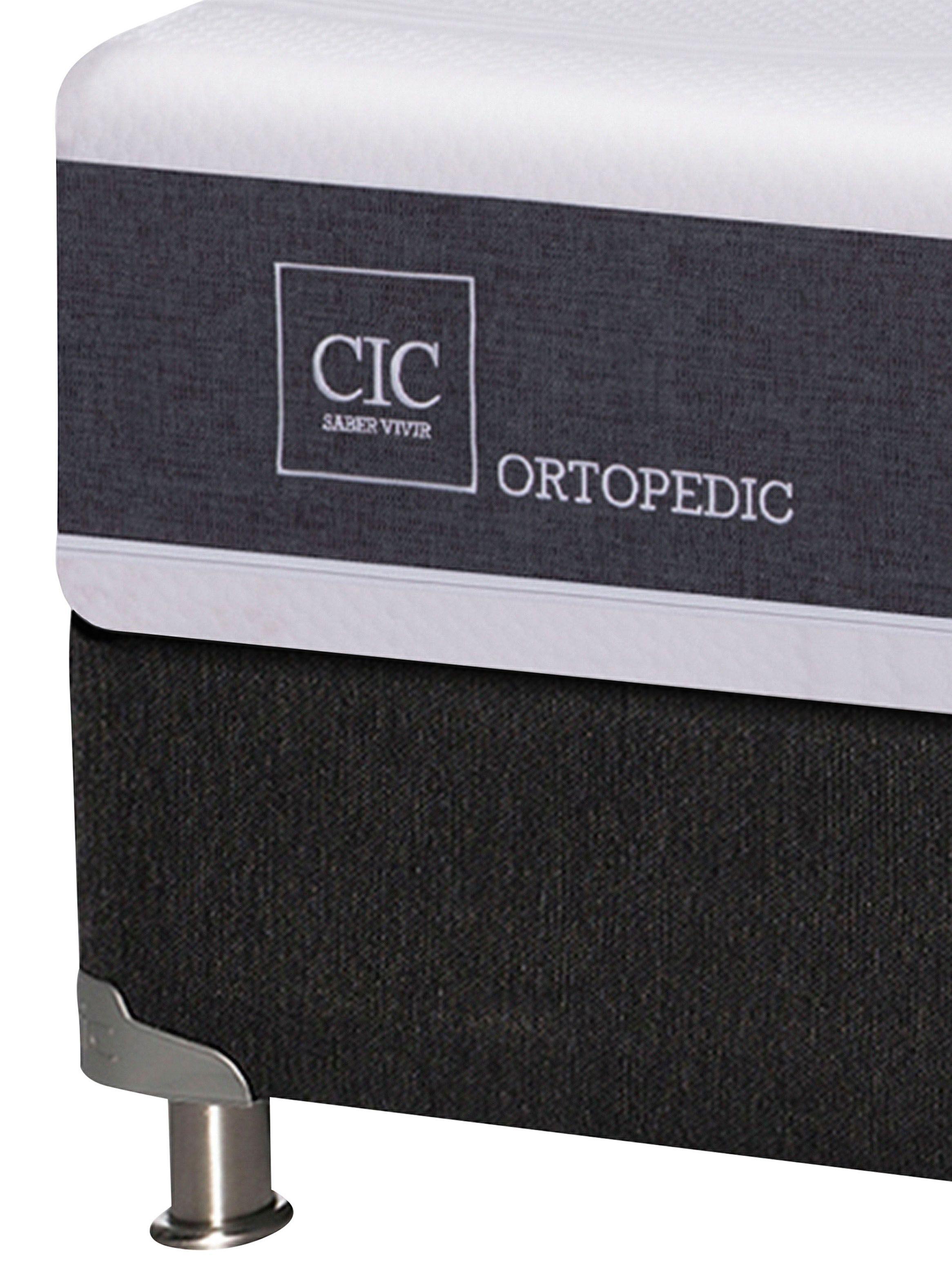 Box Spring New Ortopedic B5 Black 2 Plazas Base Dividida + Set Muebles Baker-3