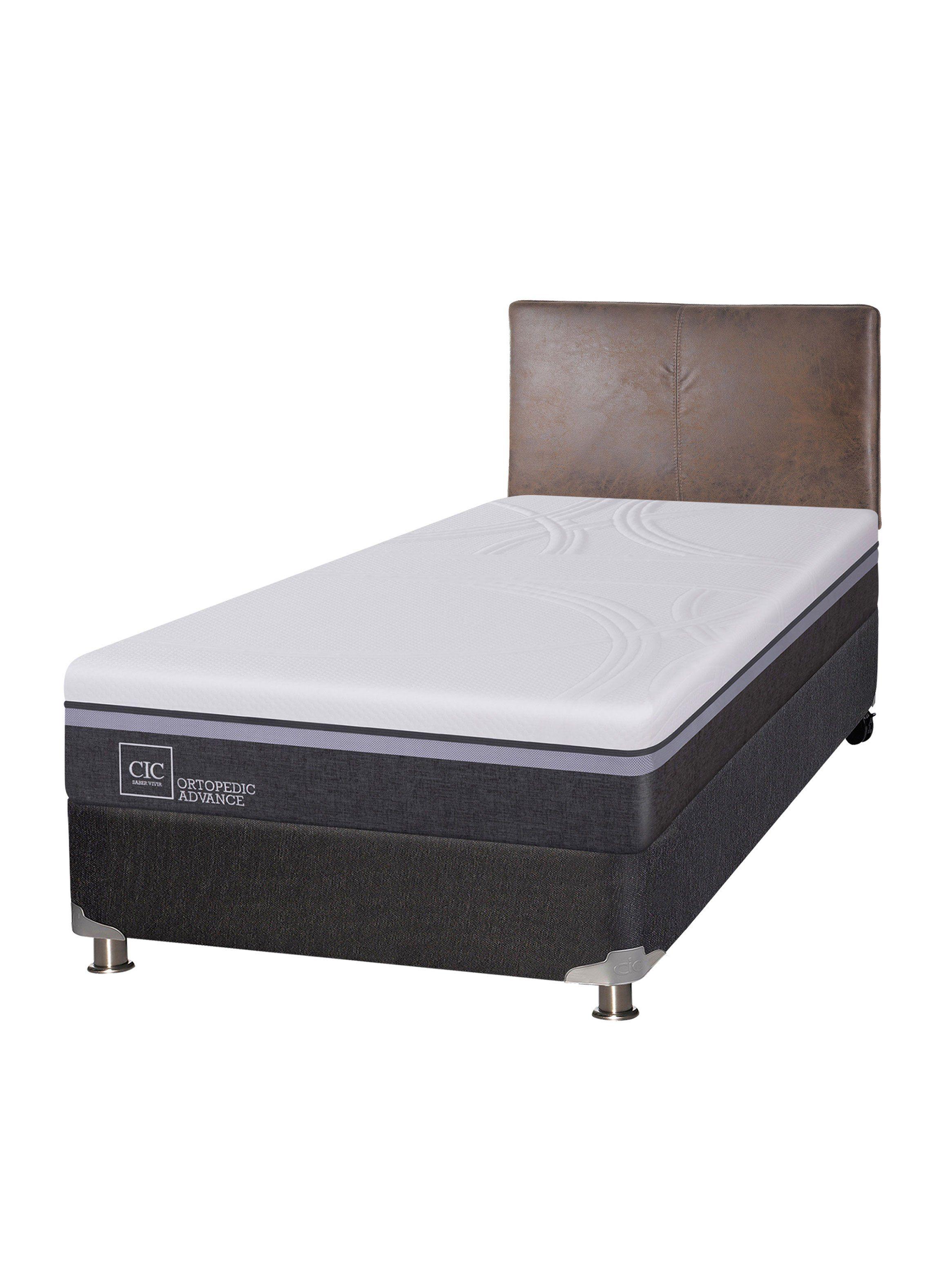 Box Spring Ortopedic Advance B5 BK 1.5 Plazas + Respaldo Baker-0