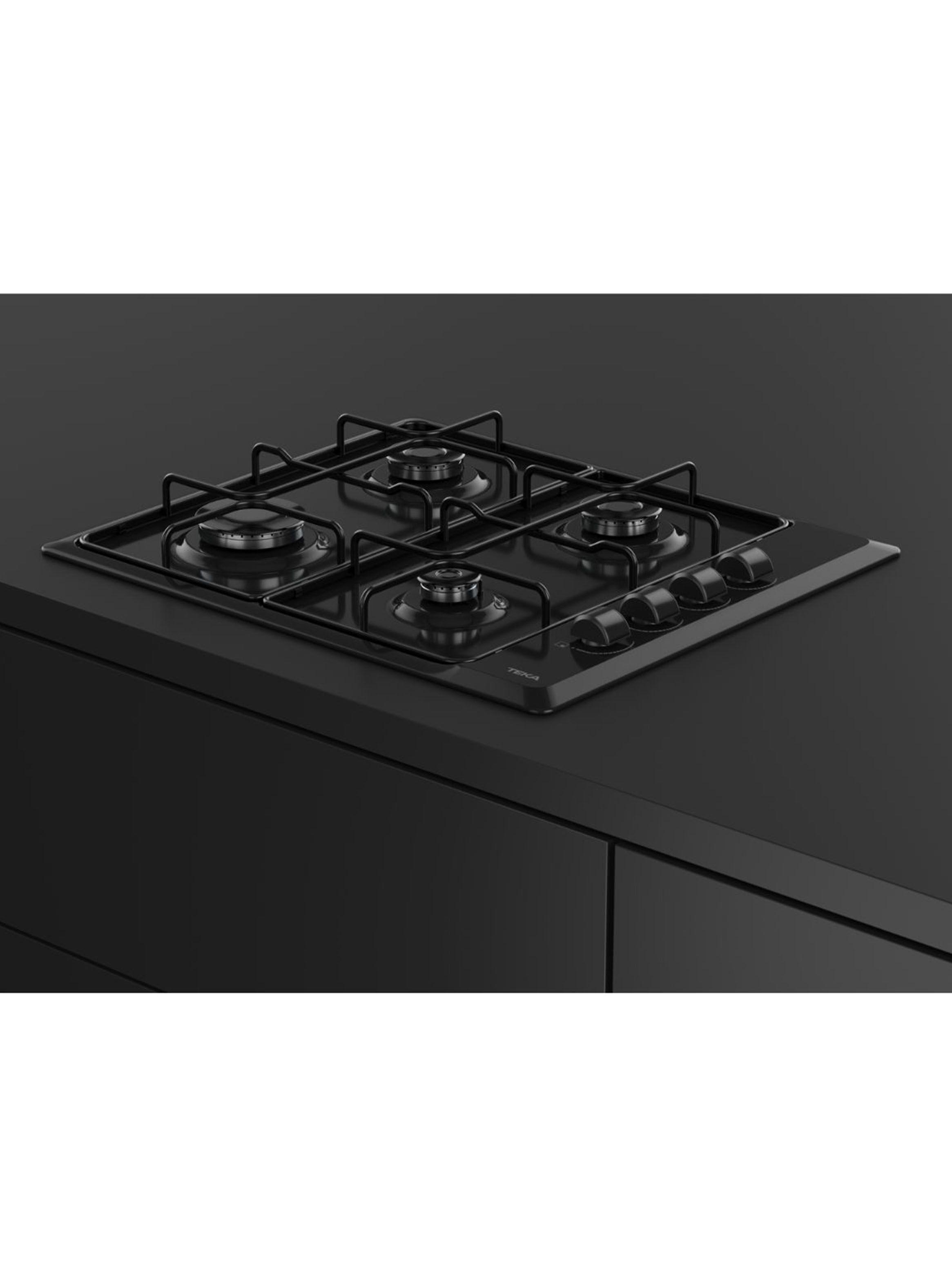 Encimera Gas 4 Quemadores HLX640 Negro Parrilla FF-4