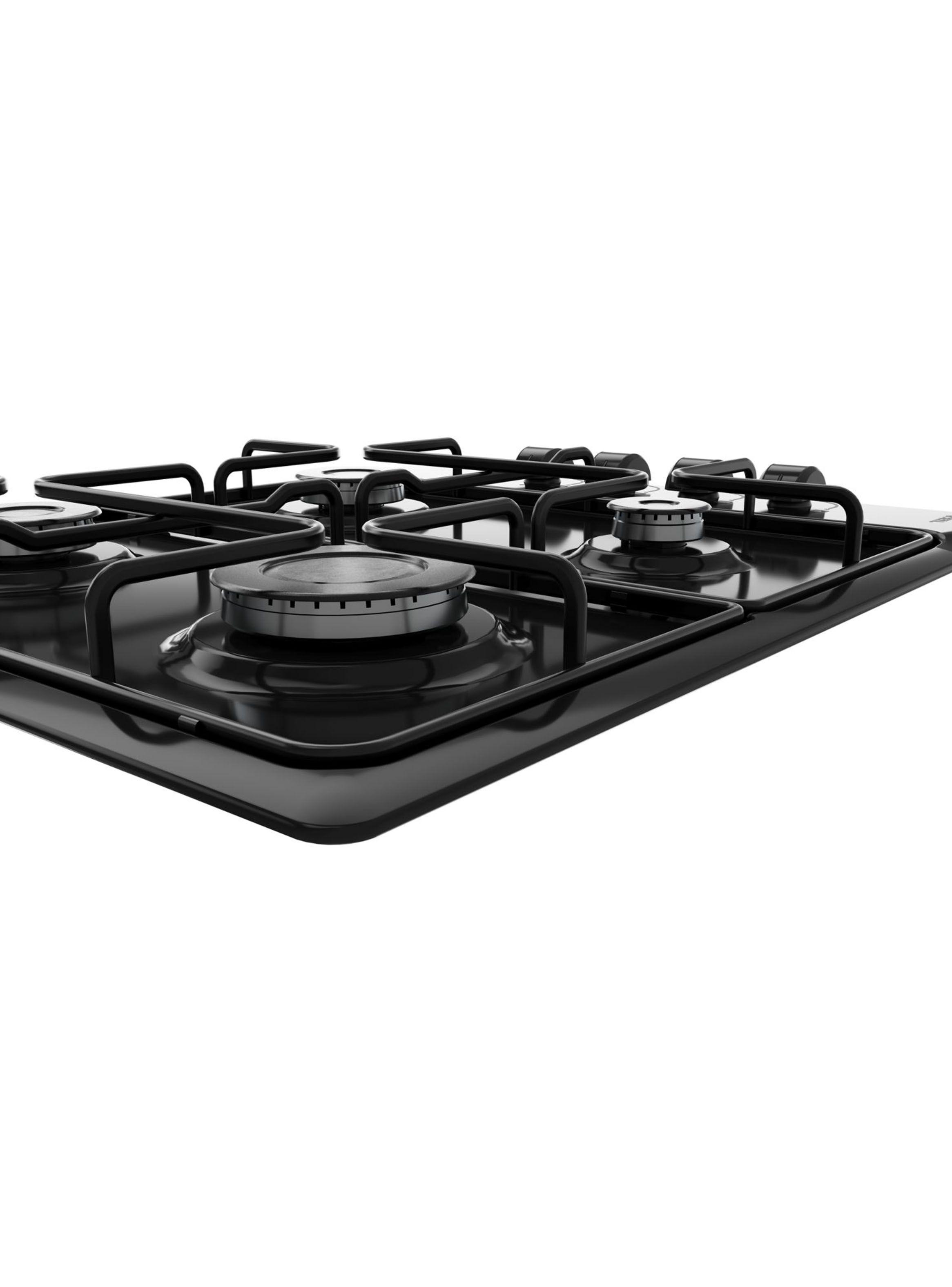 Encimera Gas 4 Quemadores HLX640 Negro Parrilla FF-3