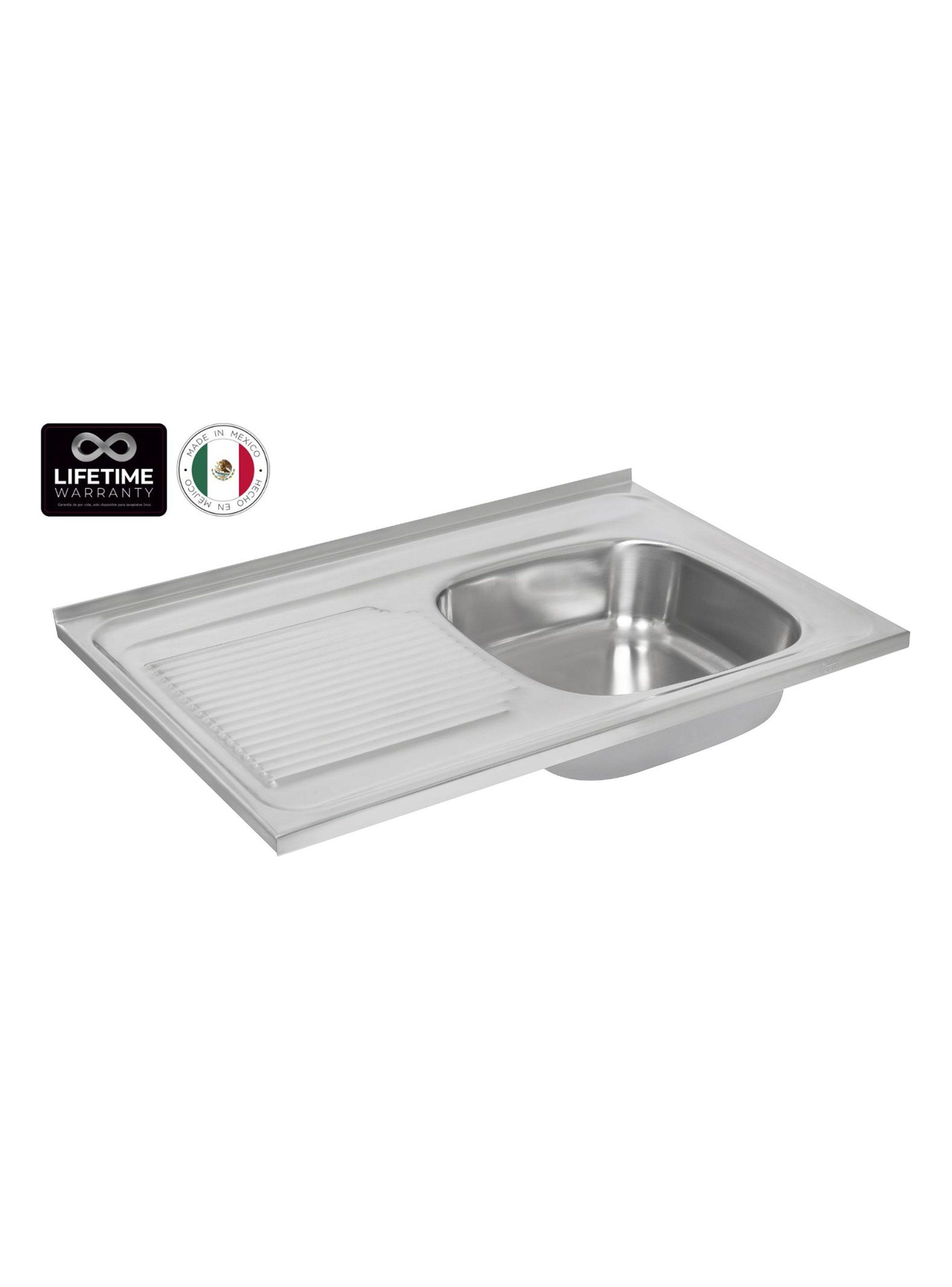 Lavaplatos Inoxidable Sobreponer  80.50 1C 1E Izq Monoblock 1o-1