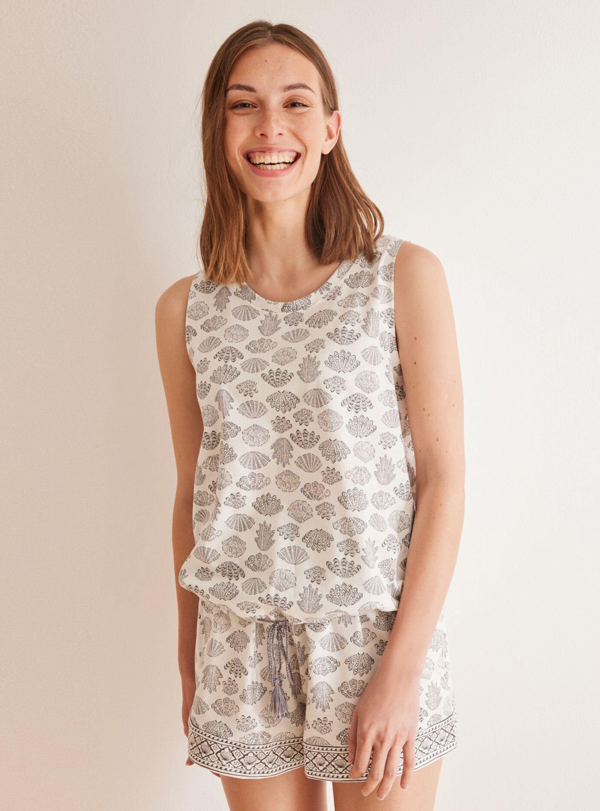 Pijama Corto Algodón Conchas Color-0