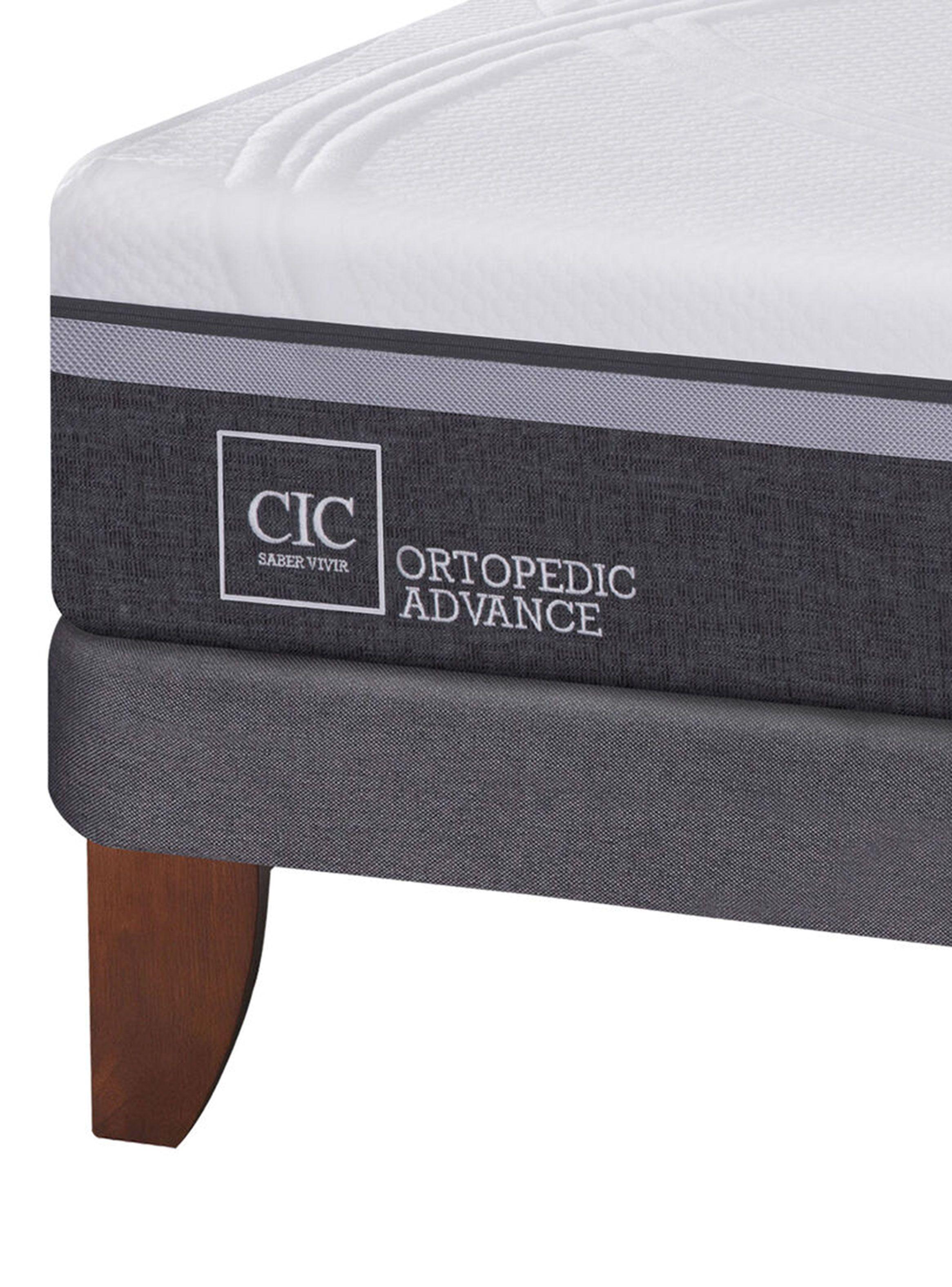 Cama Europea Ortopedic Advance 2 Plazas Base Normal + Set Muebles New Dublín Caramelo-4