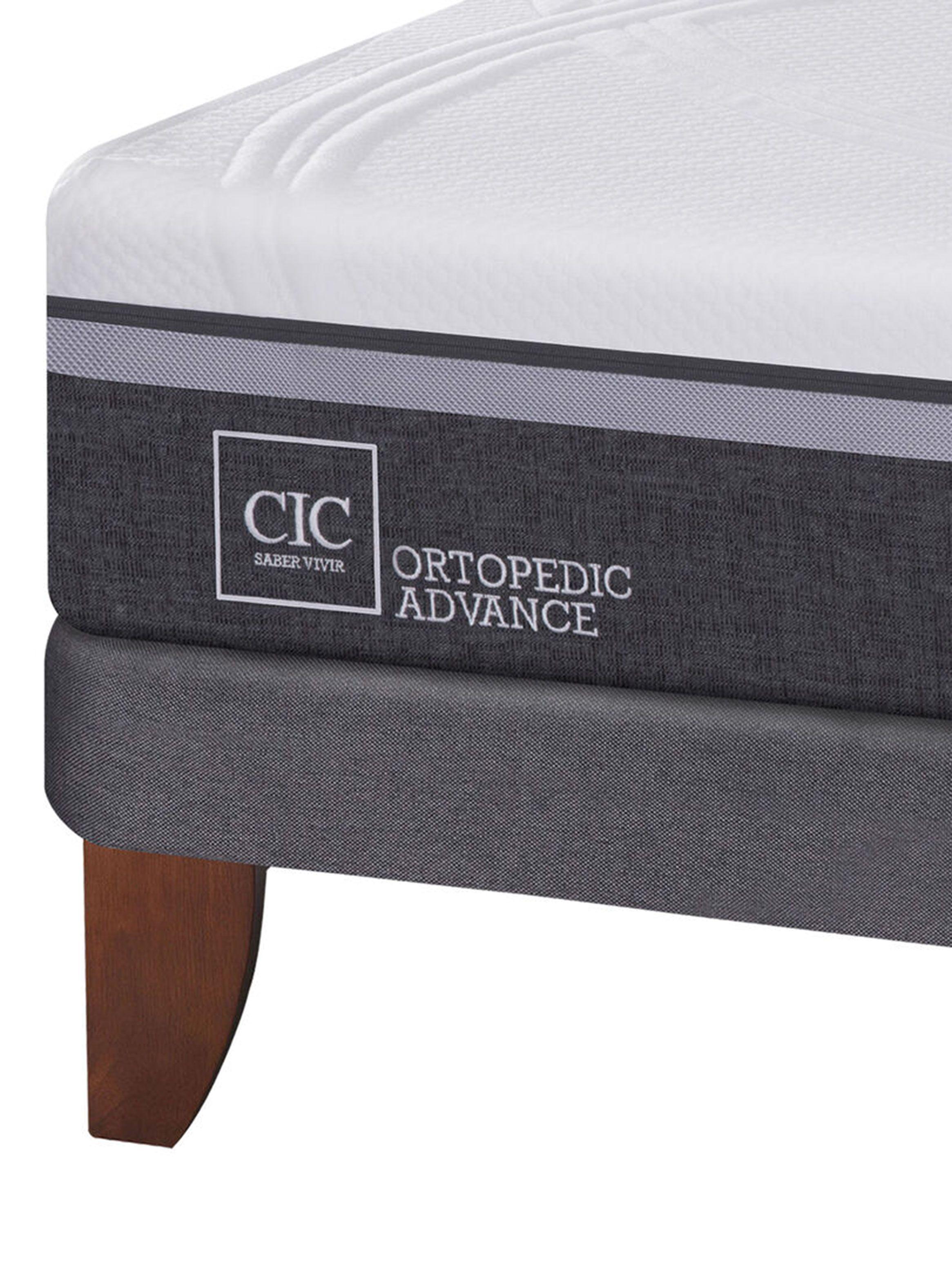 Cama Europea Ortopedic Advance 2 Plazas Base Normal + Set Muebles New Dublín Chocolate-4