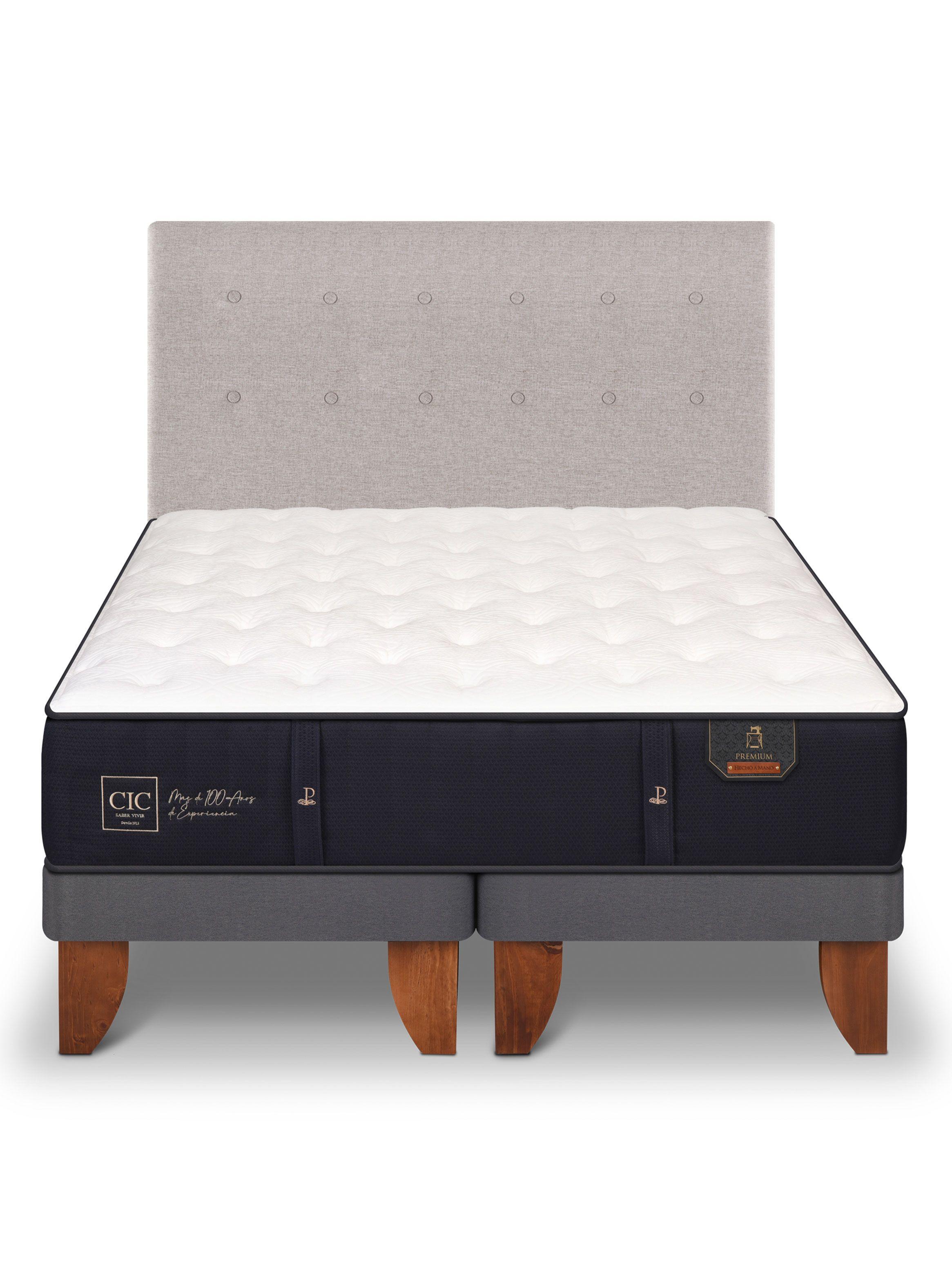 Cama Europea Premium 2 Plazas Base Dividida + Respaldo Tigris-2