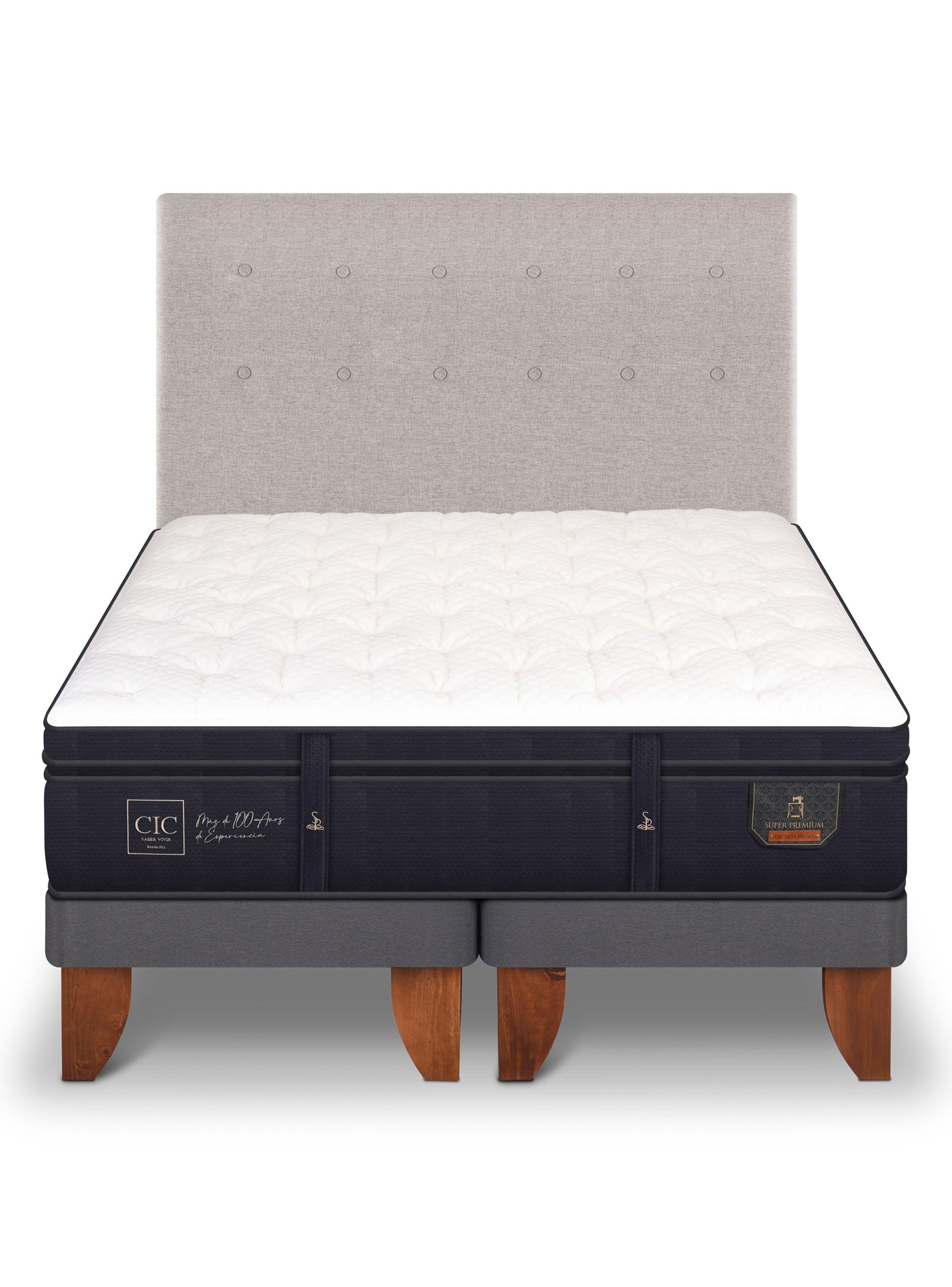 Cama Europea Super Premium 2 Plazas Base Dividida + Respaldo Tigris-2