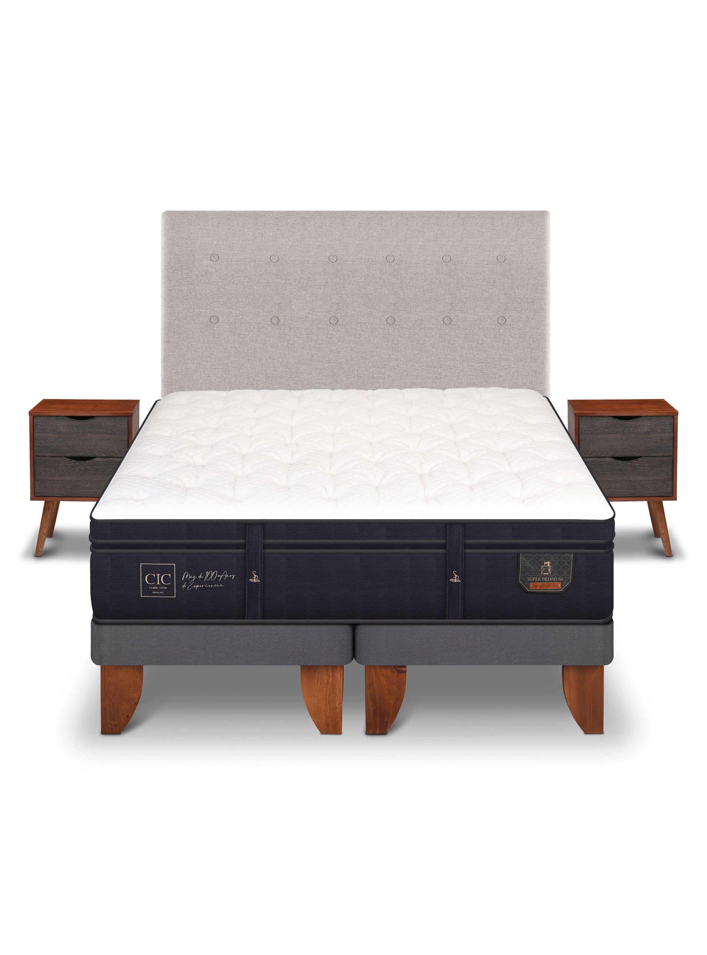 Cama Europea Super Premium 2 Plazas Base Dividida Tigris + Set Muebles-2