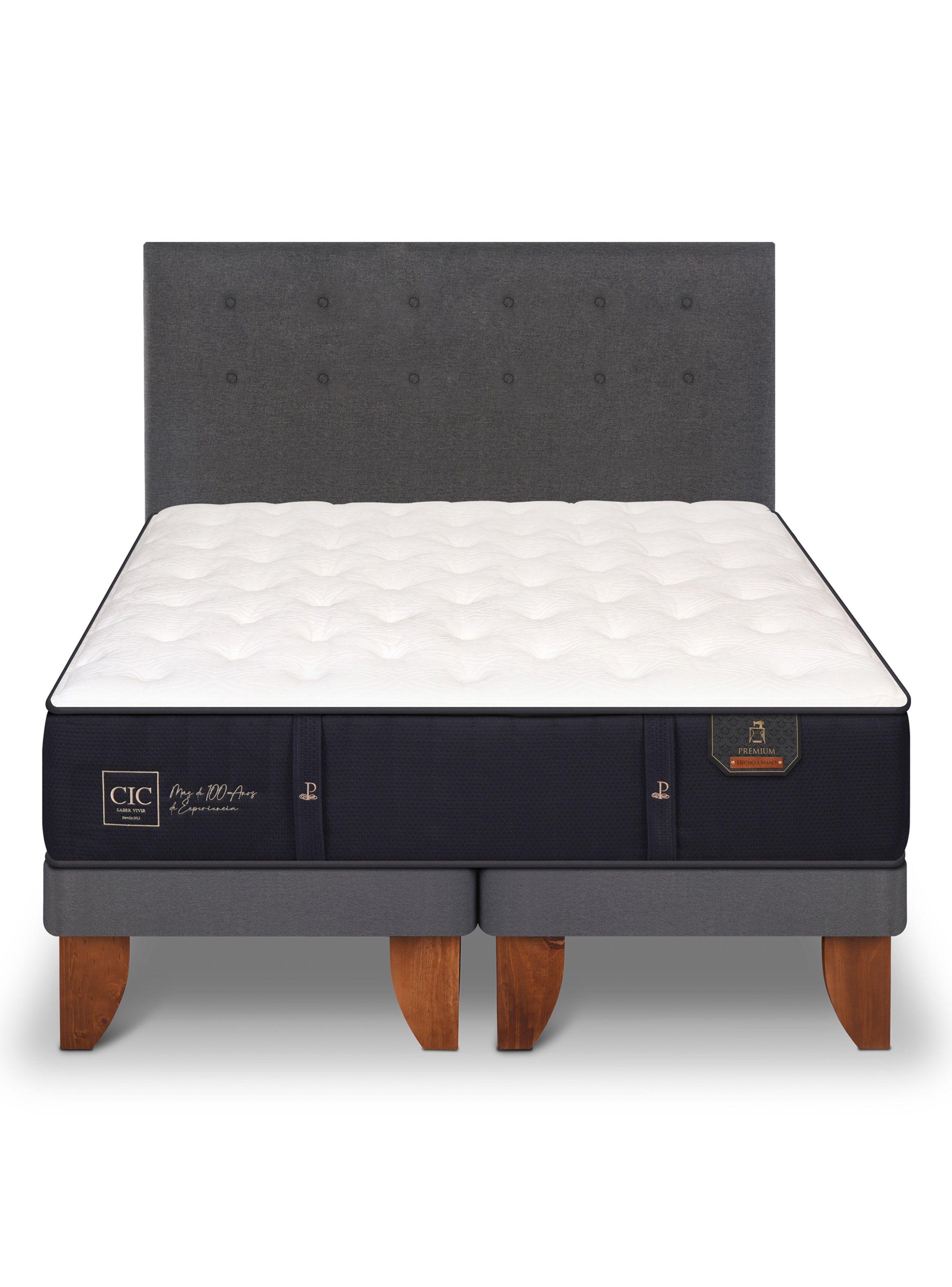 Cama Europea Premium 2 Plazas Base Dividida + Respaldo Eufrates-2