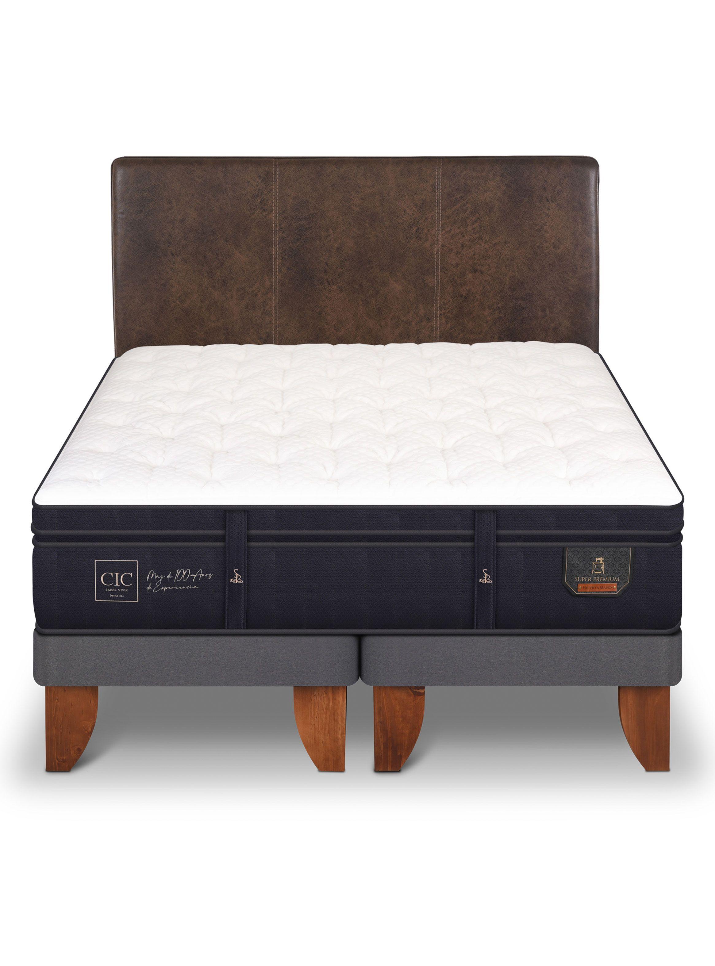 Cama Europea Super Premium 2 Plazas Base Dividida + Respaldo Baker-2