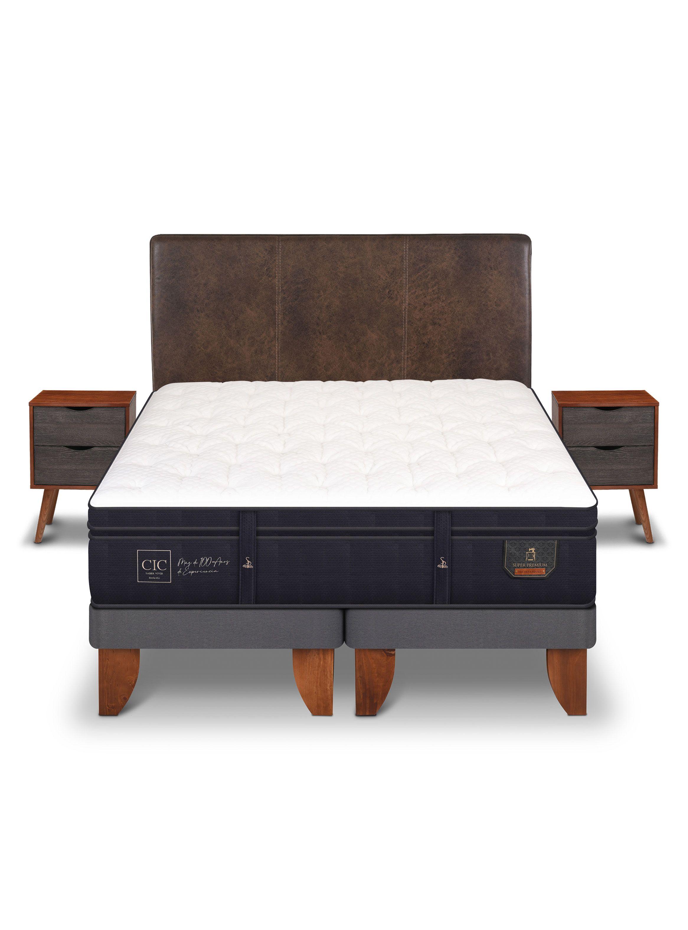 Cama Europea Super Premium 2 Plazas Base Dividida Baker + Set Muebles-2